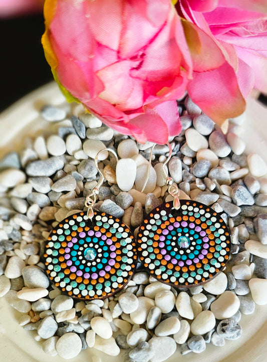 Handcrafted Dot Mandala Earrings