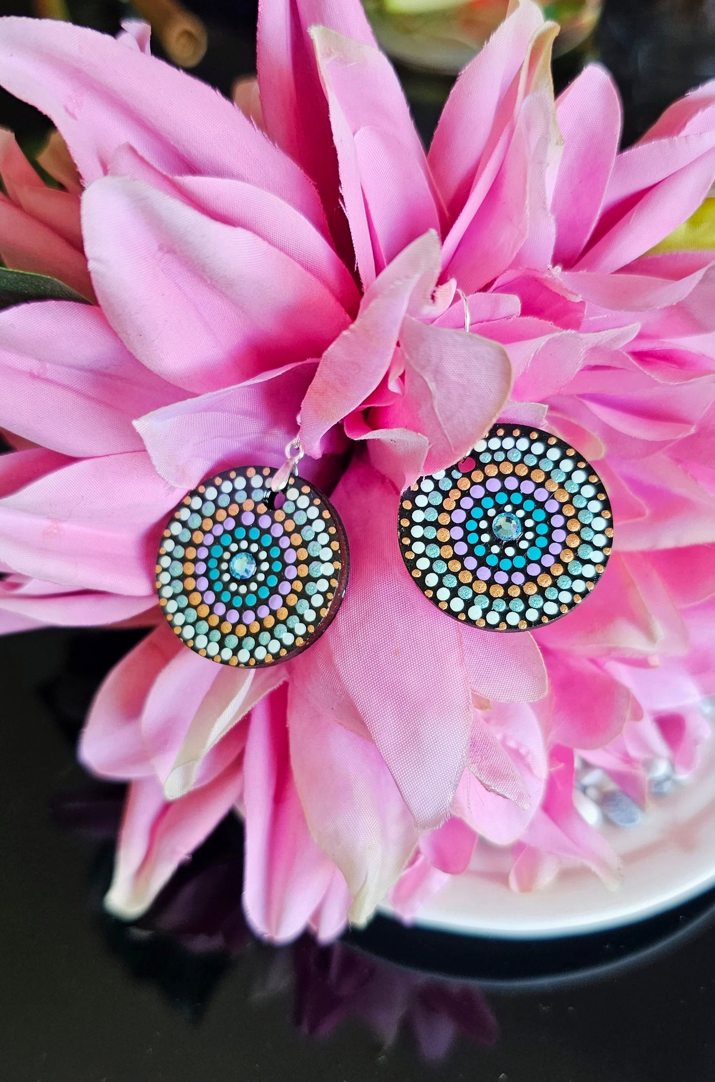 Handcrafted Dot Mandala Earrings