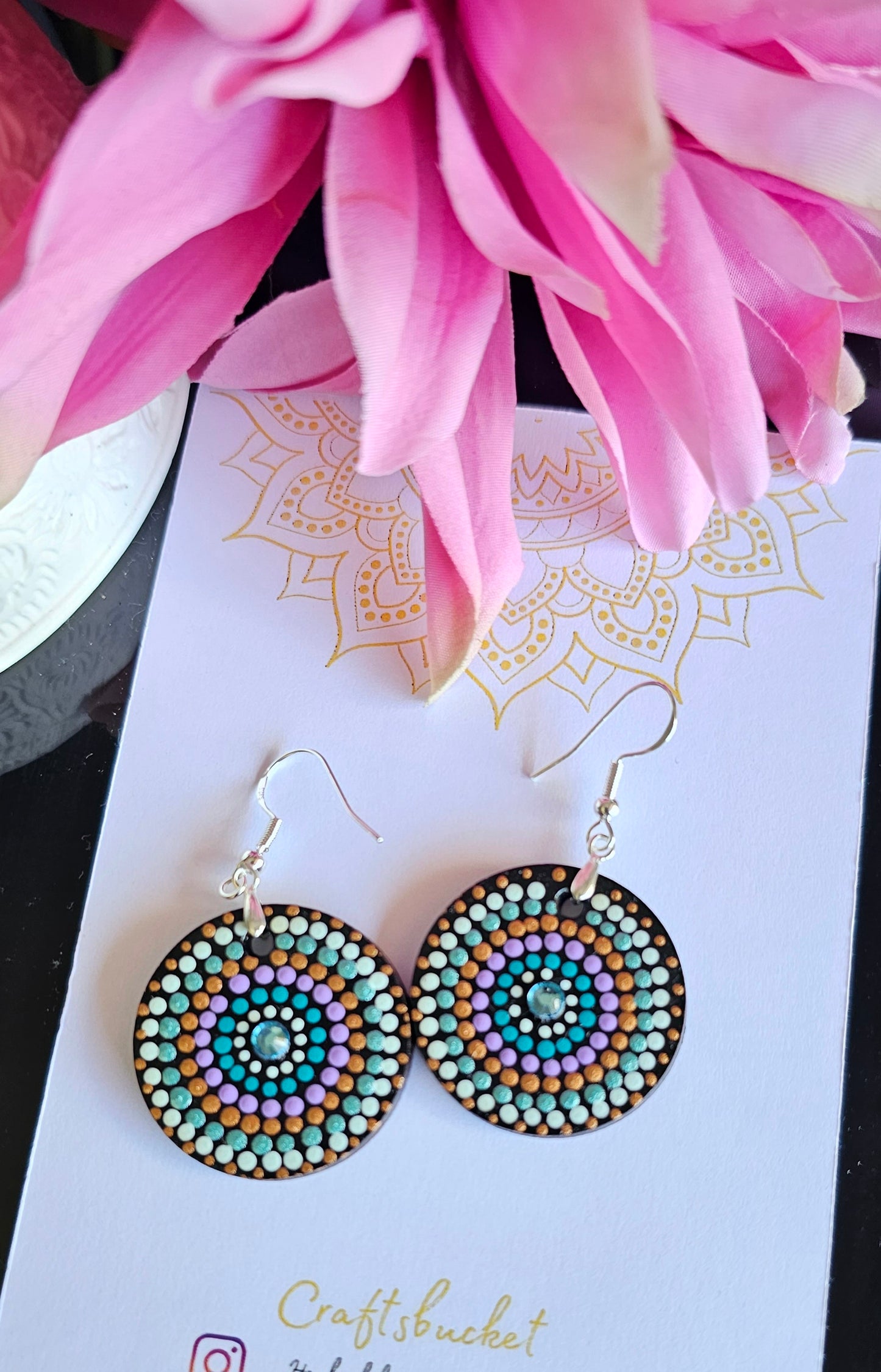 Handcrafted Dot Mandala Earrings