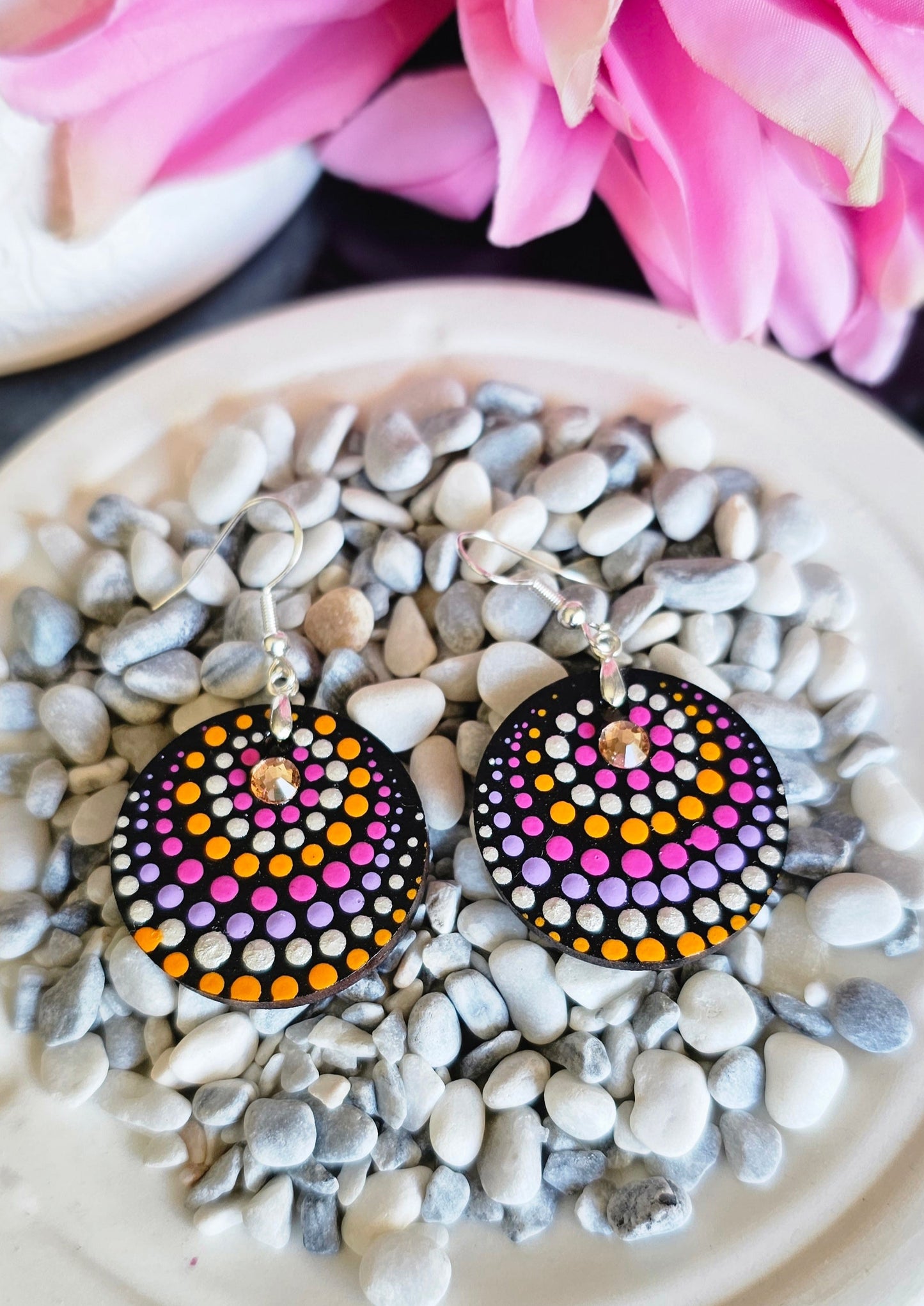 Handcrafted Dot Mandala Earrings