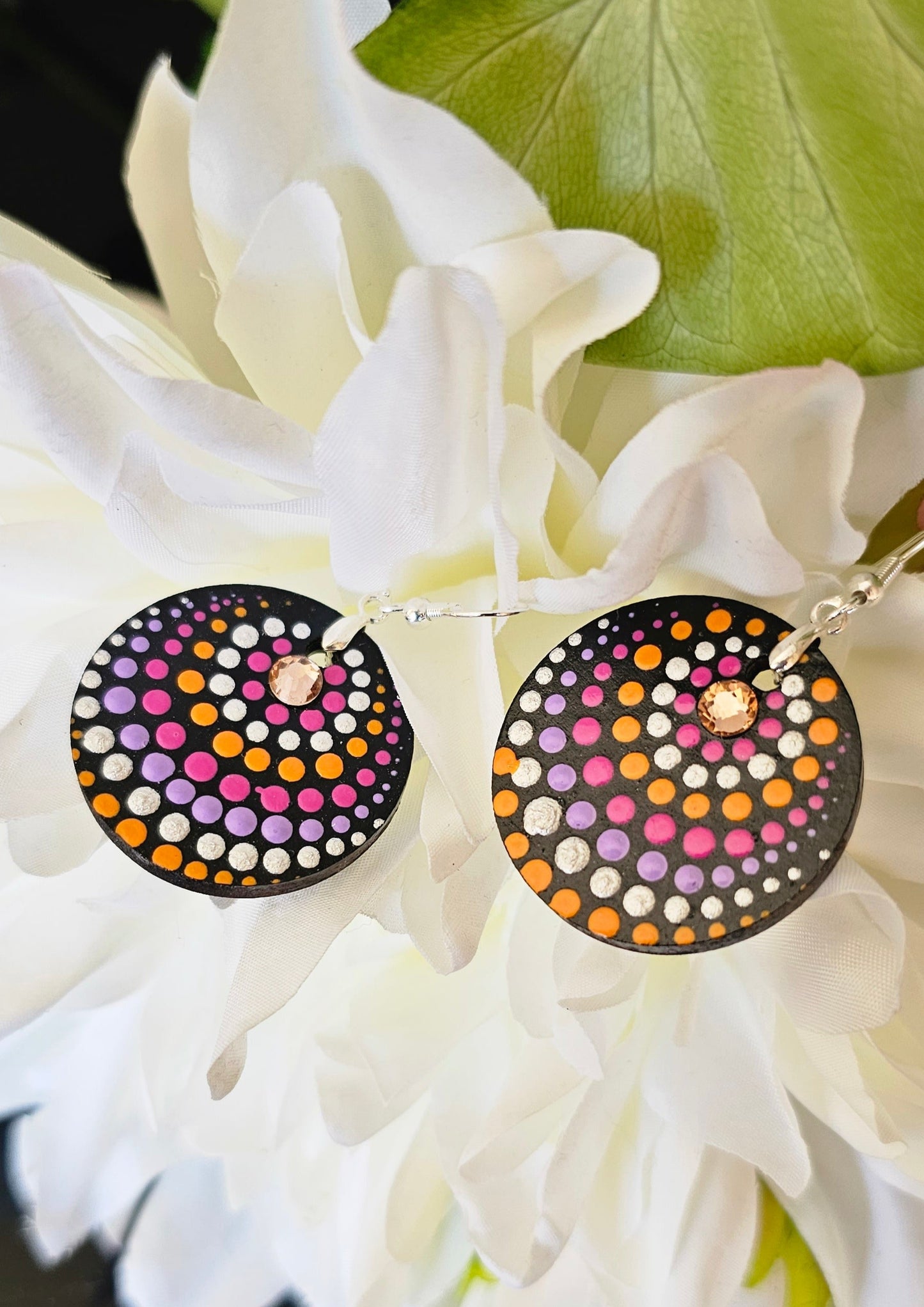 Handcrafted Dot Mandala Earrings