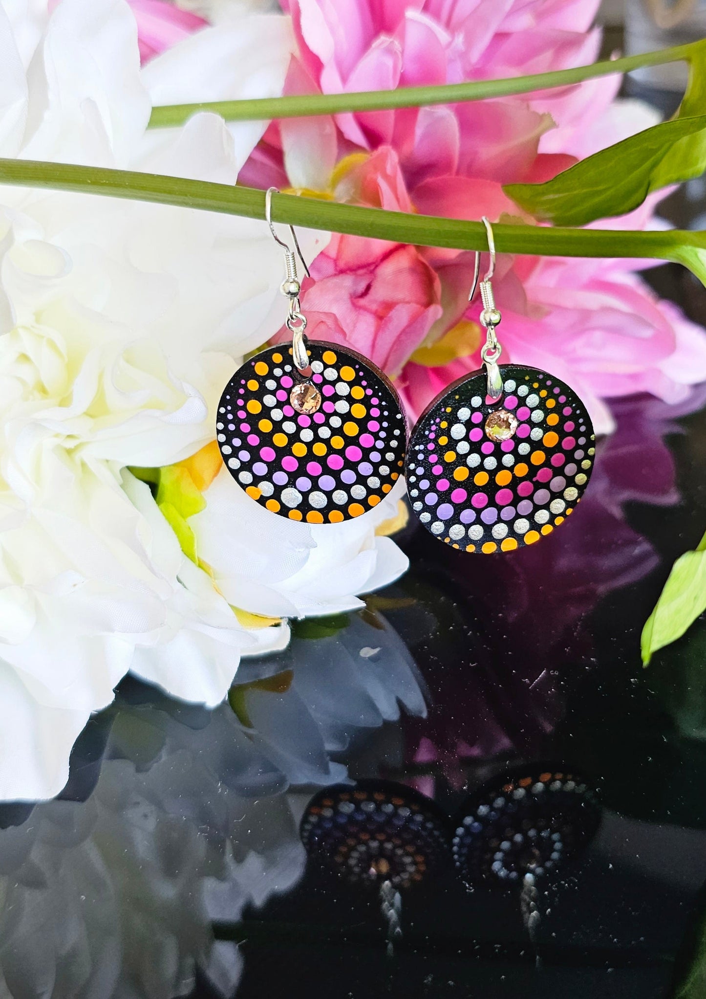 Handcrafted Dot Mandala Earrings