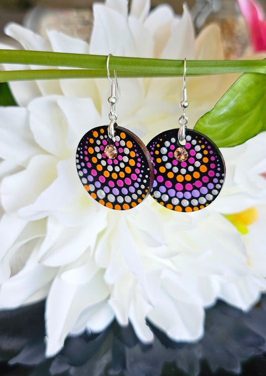 Handcrafted Dot Mandala Earrings