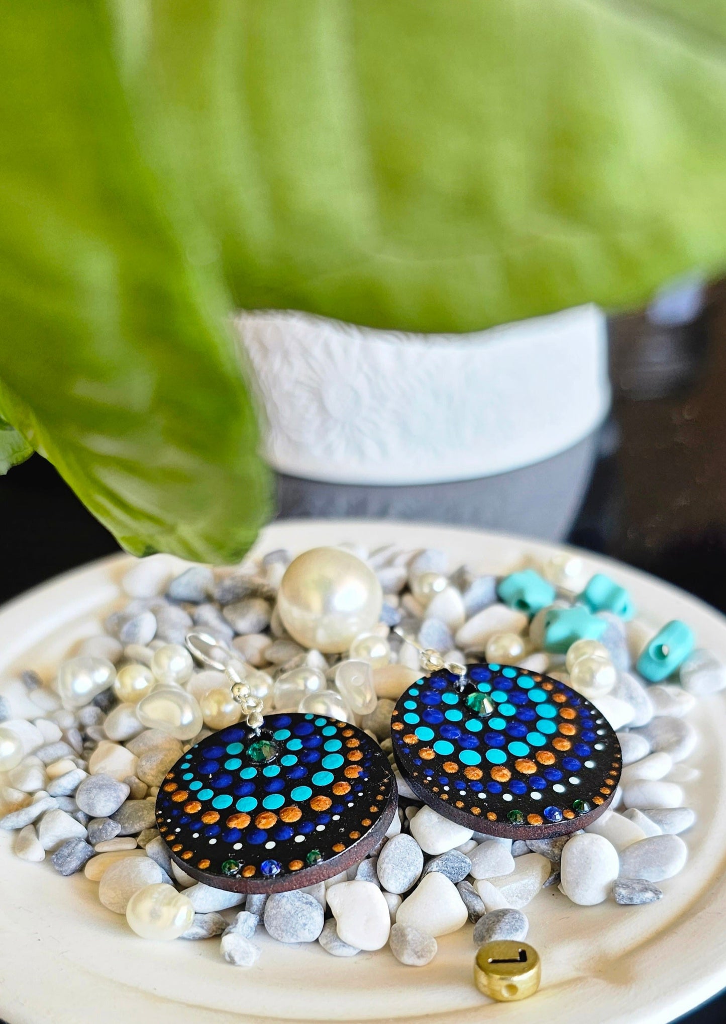 Handcrafted Dot Mandala Earrings