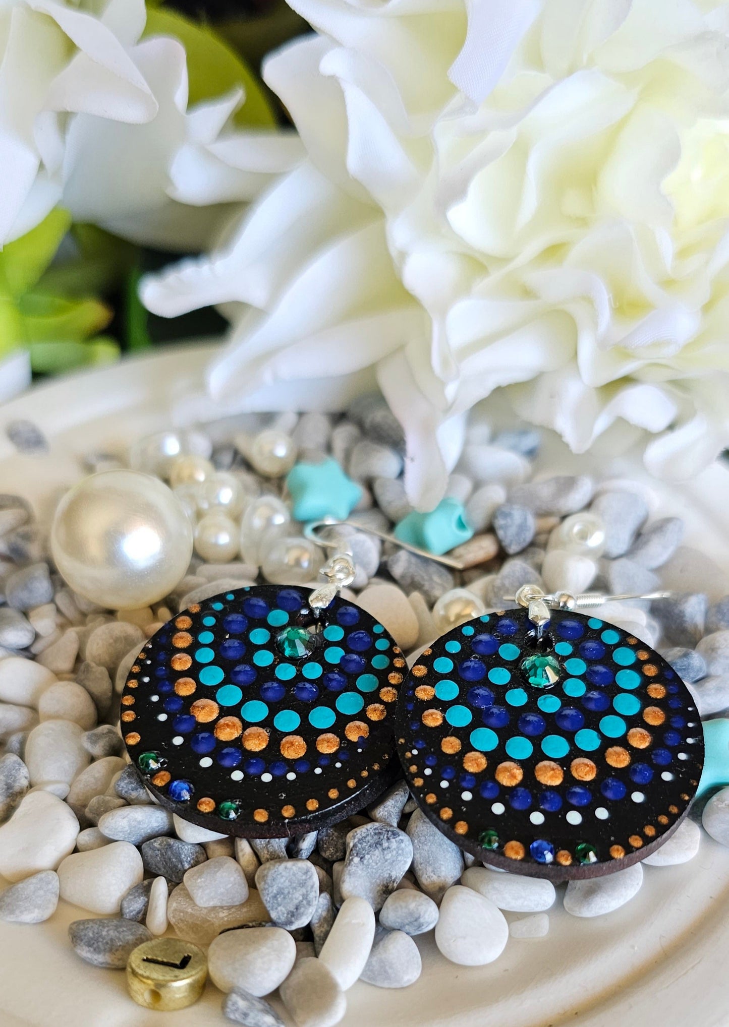 Handcrafted Dot Mandala Earrings