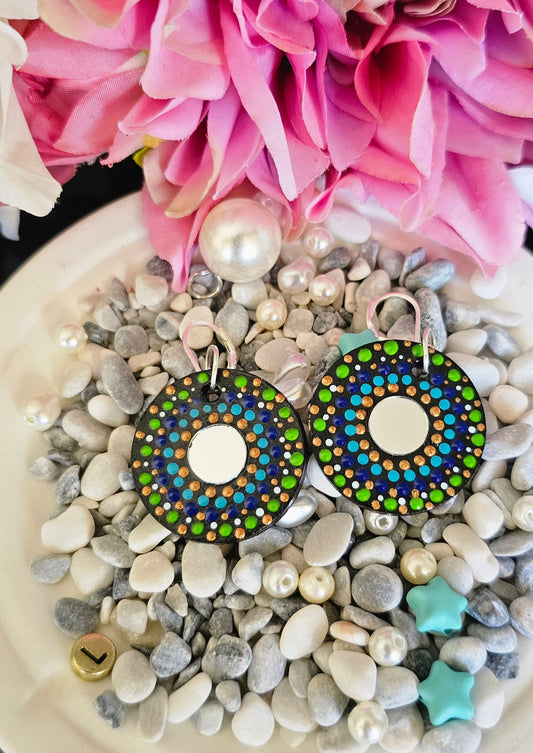 Handcrafted Dot Mandala Earrings