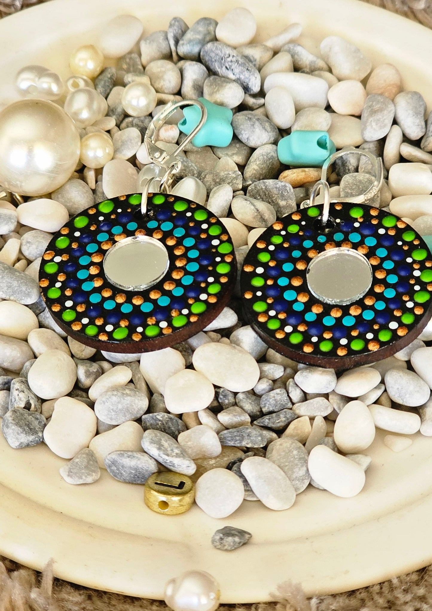 Handcrafted Dot Mandala Earrings