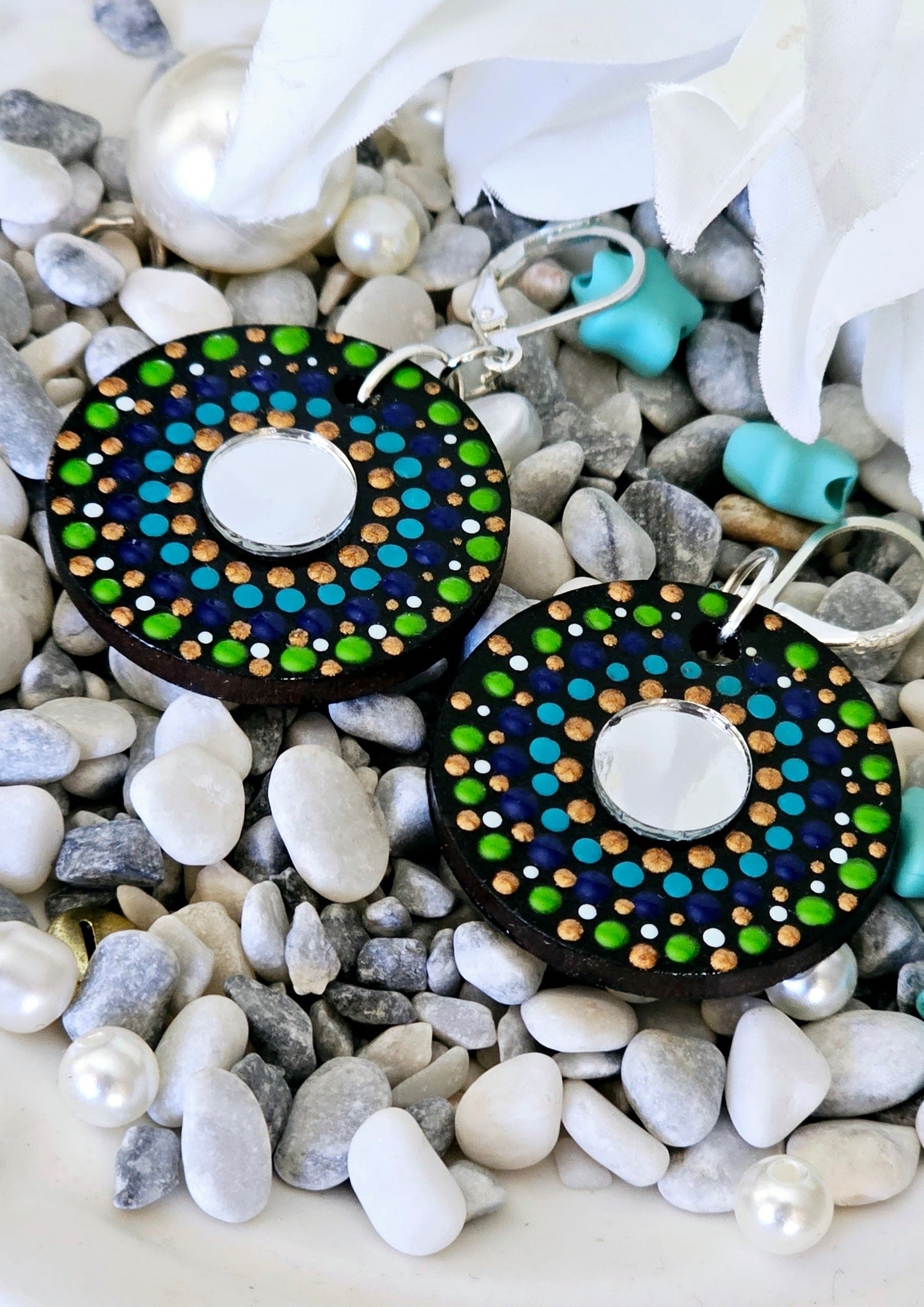 Handcrafted Dot Mandala Earrings