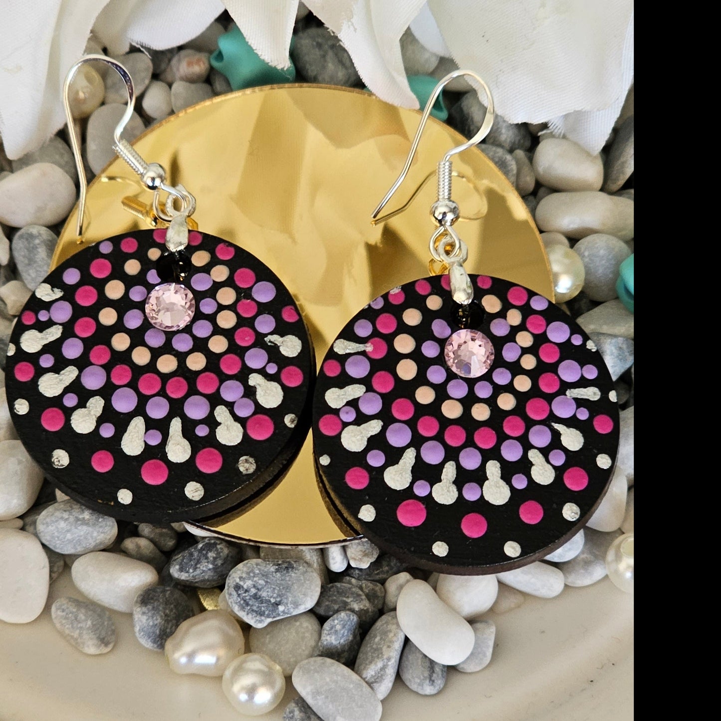 Handcrafted Dot Mandala Earrings