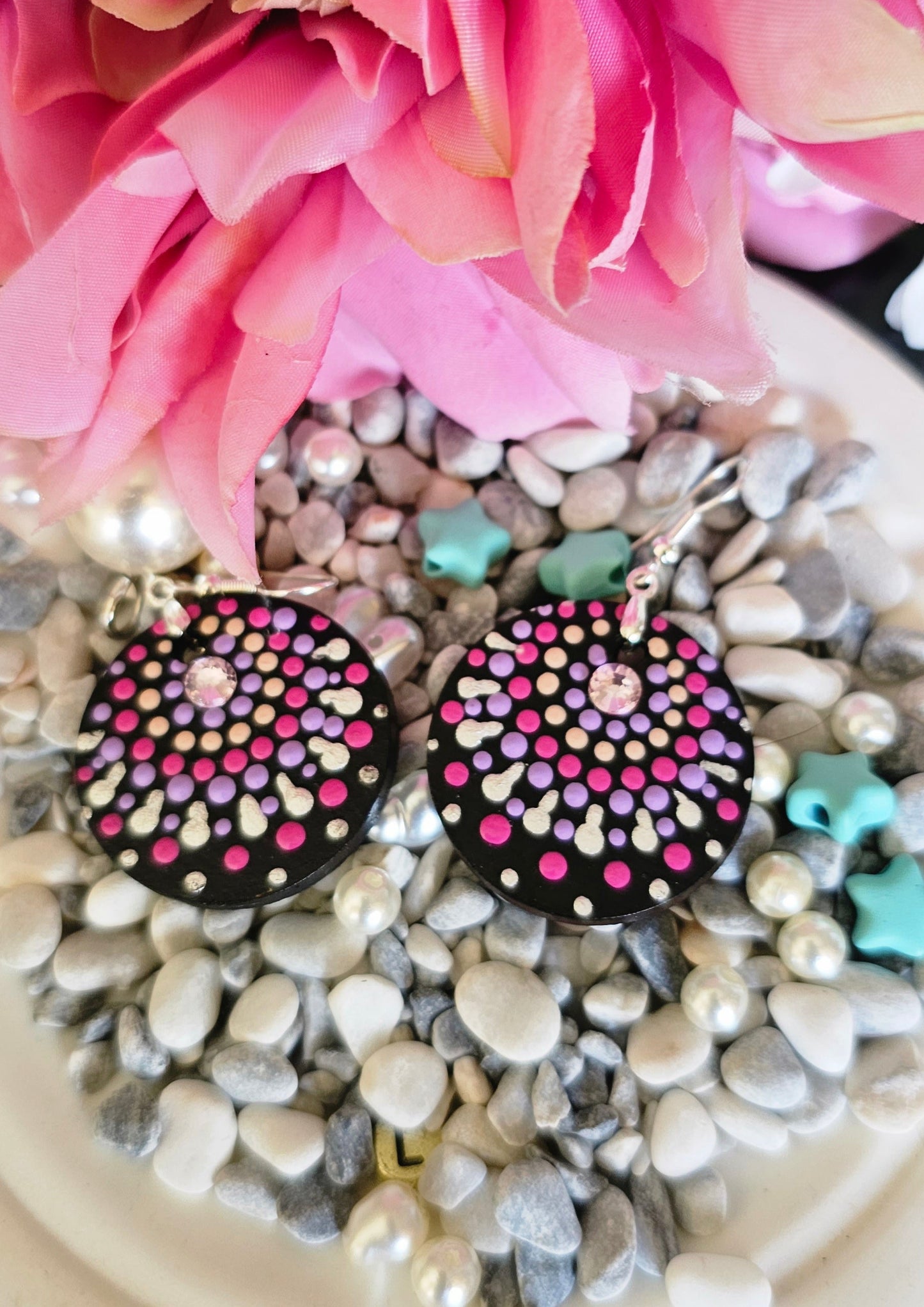 Handcrafted Dot Mandala Earrings