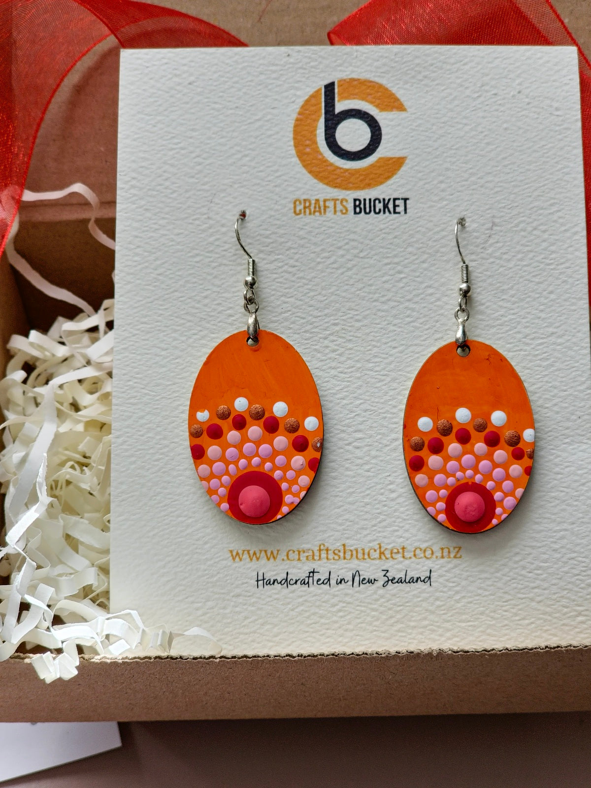 Sunset Serenade: Hand-Painted Mandala Earrings