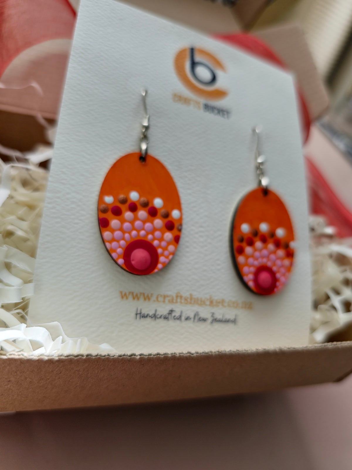 Sunset Serenade: Hand-Painted Mandala Earrings