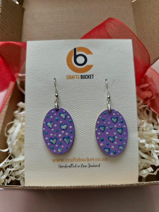 Whispers of Time: Hand-Painted Memories Earrings