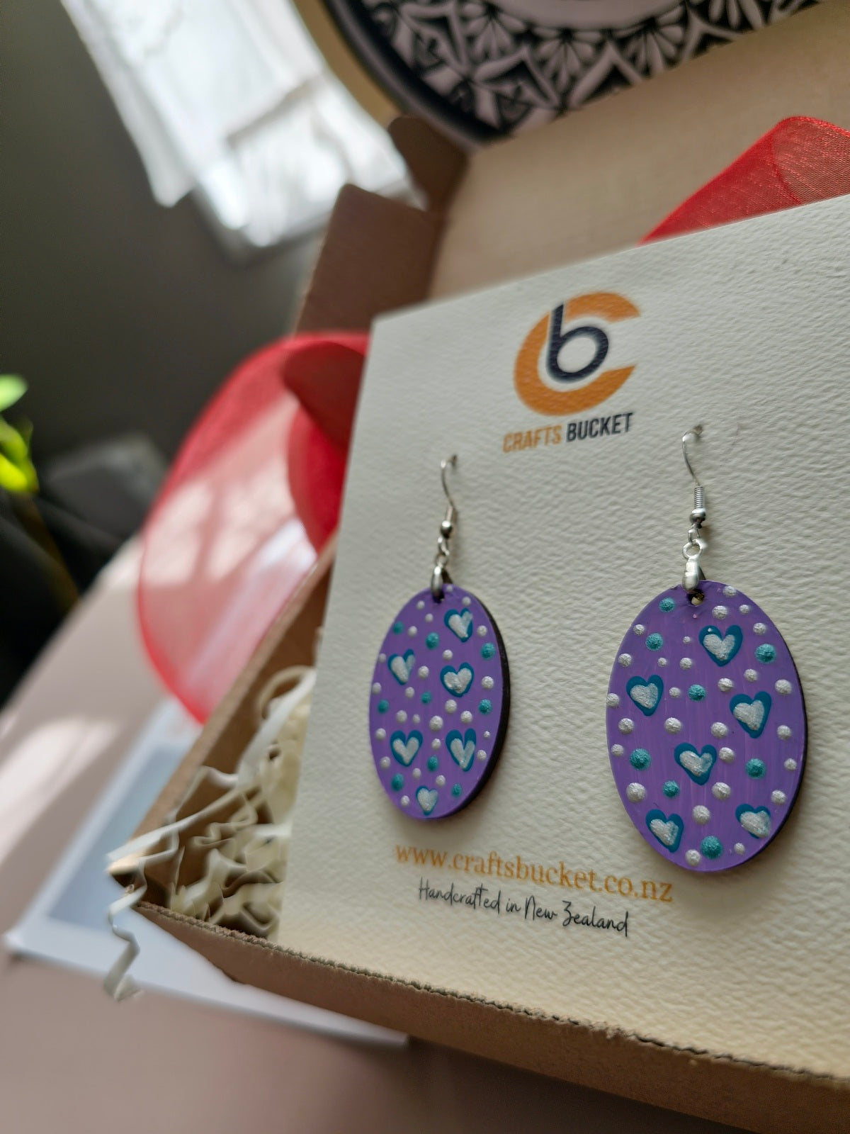 Whispers of Time: Hand-Painted Memories Earrings