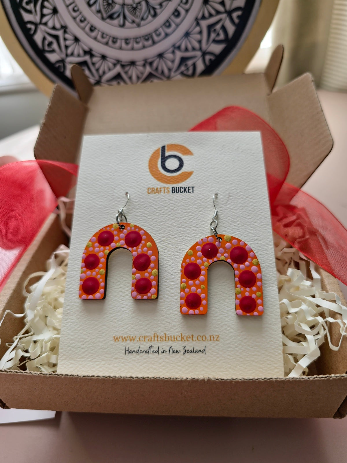 Dazzling Dots: Hand-Painted Wooden Earrings