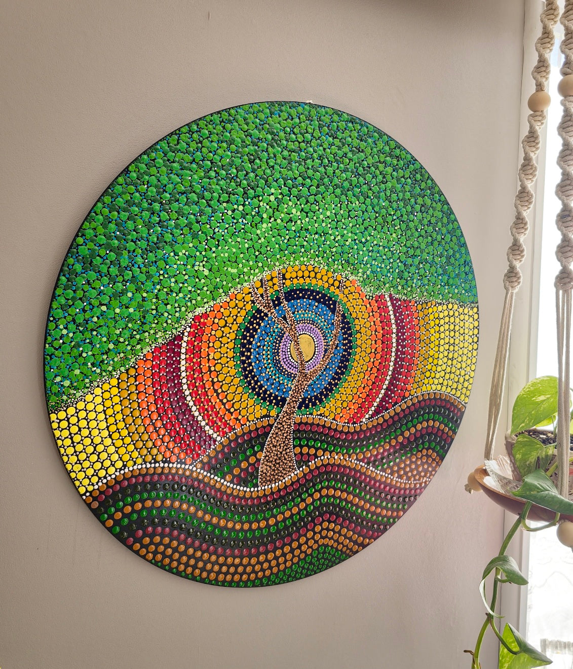 Harmony of Dawn: Tree of Life Unique Mandala Paintings (Customised Painting)