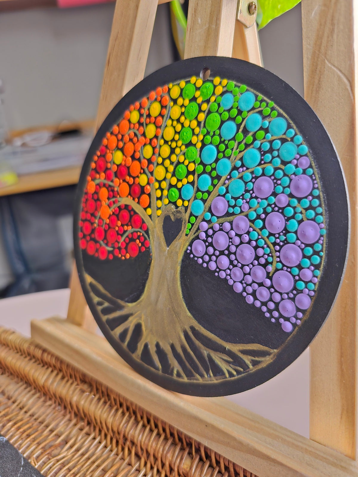 Joyful Unity: Hand Painted Colourful Tree of Life Fridge Magnets