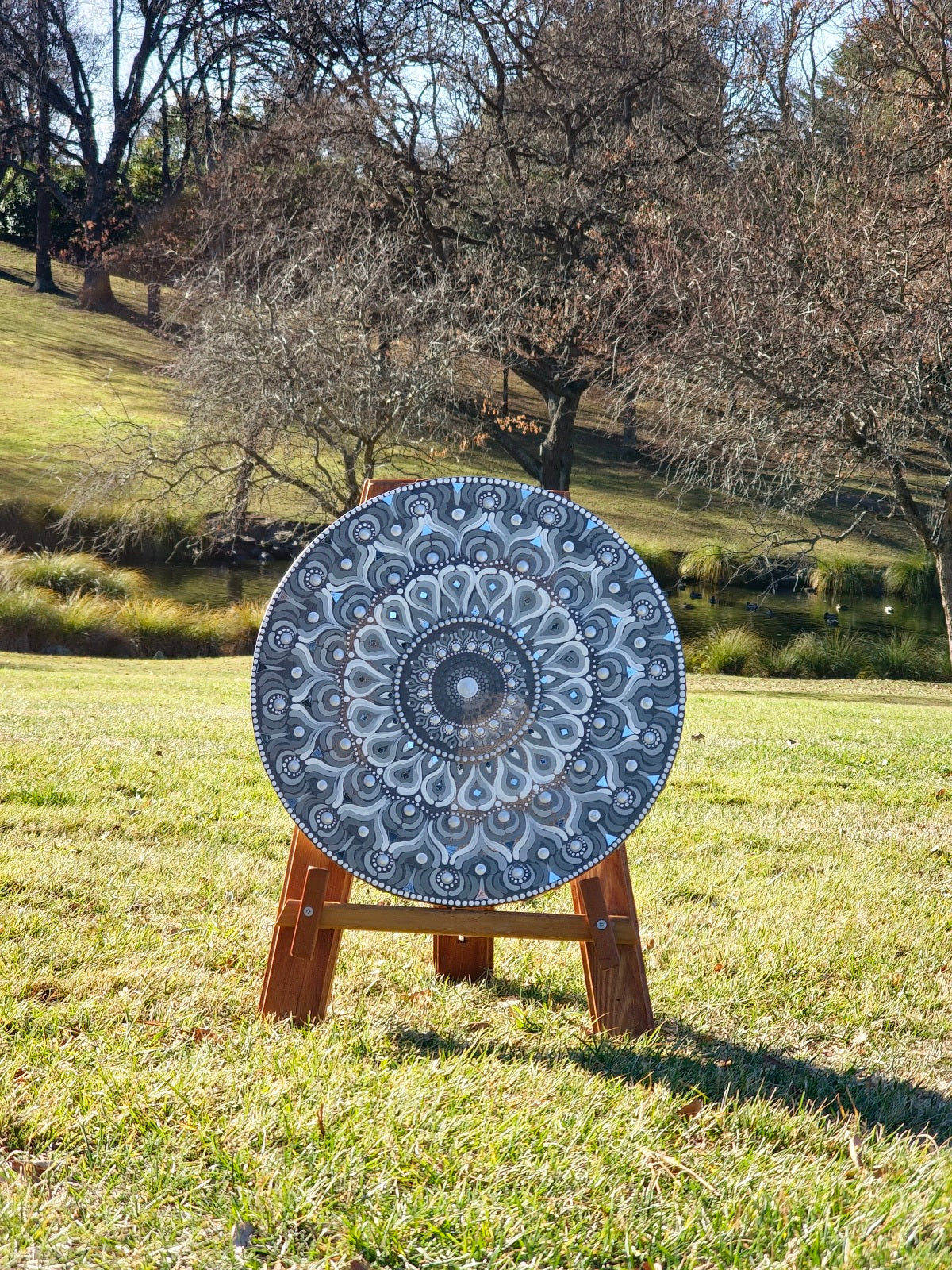 Whispers of Winter: Hand Painted Mandala Wall Decor Paintings