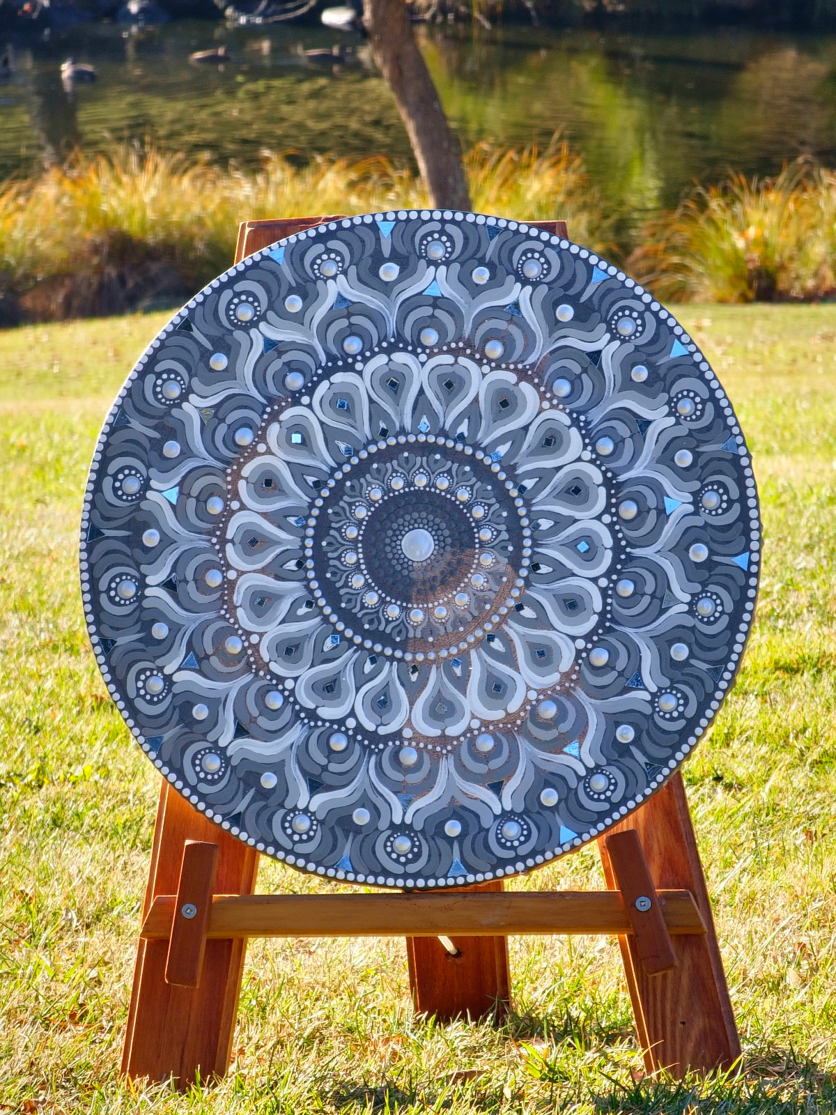 Whispers of Winter: Hand Painted Mandala Wall Decor Paintings