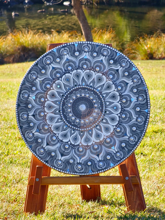 Whispers of Winter: Hand Painted Mandala Wall Decor Paintings