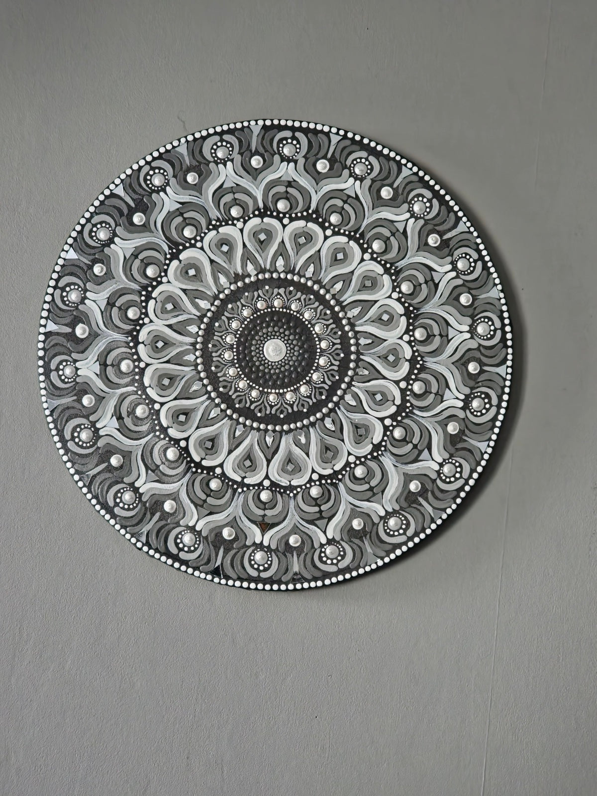 Whispers of Winter: Hand Painted Mandala Wall Decor Paintings