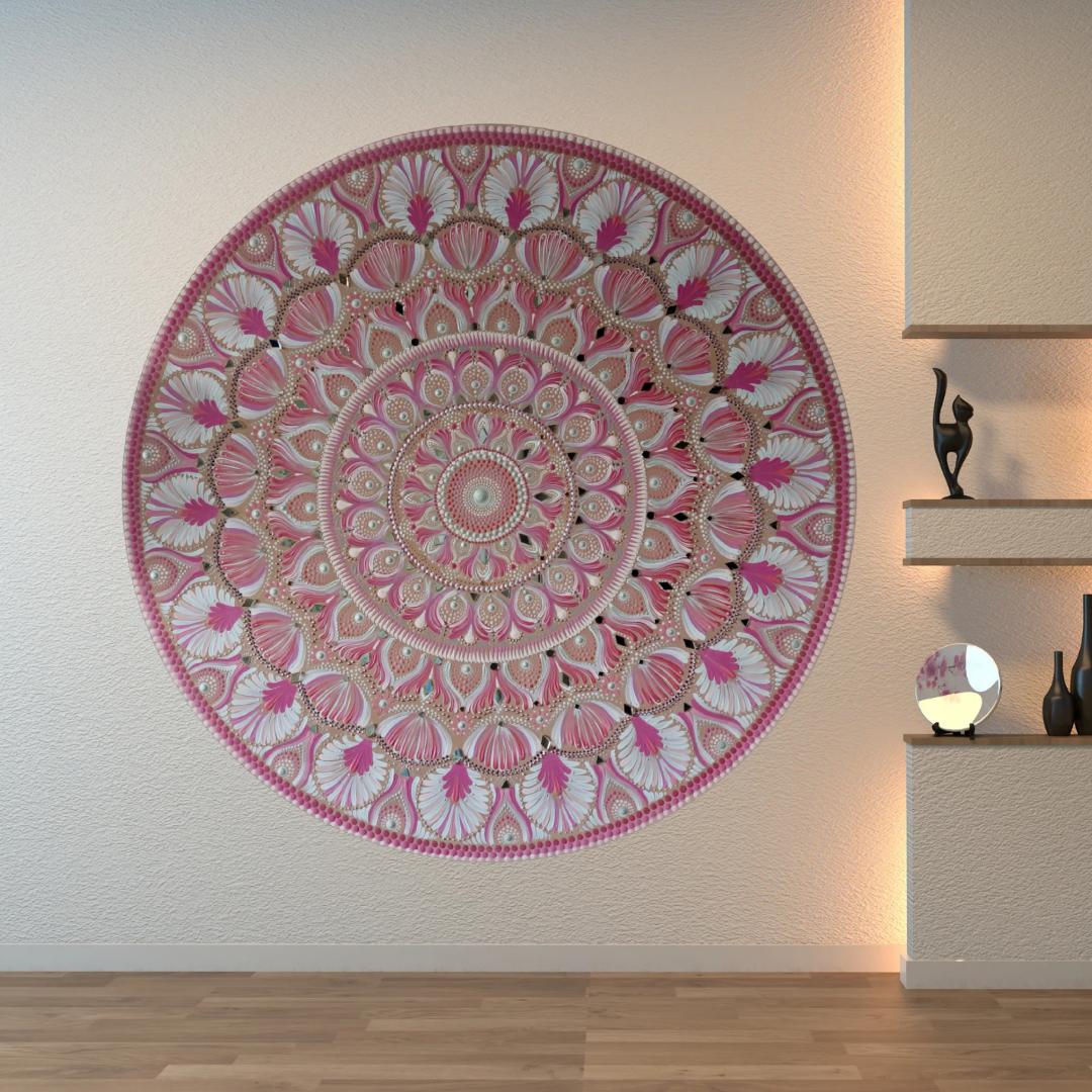 Exquisite Cherry Blossom Inspired Mandala Wall Decor Paintings