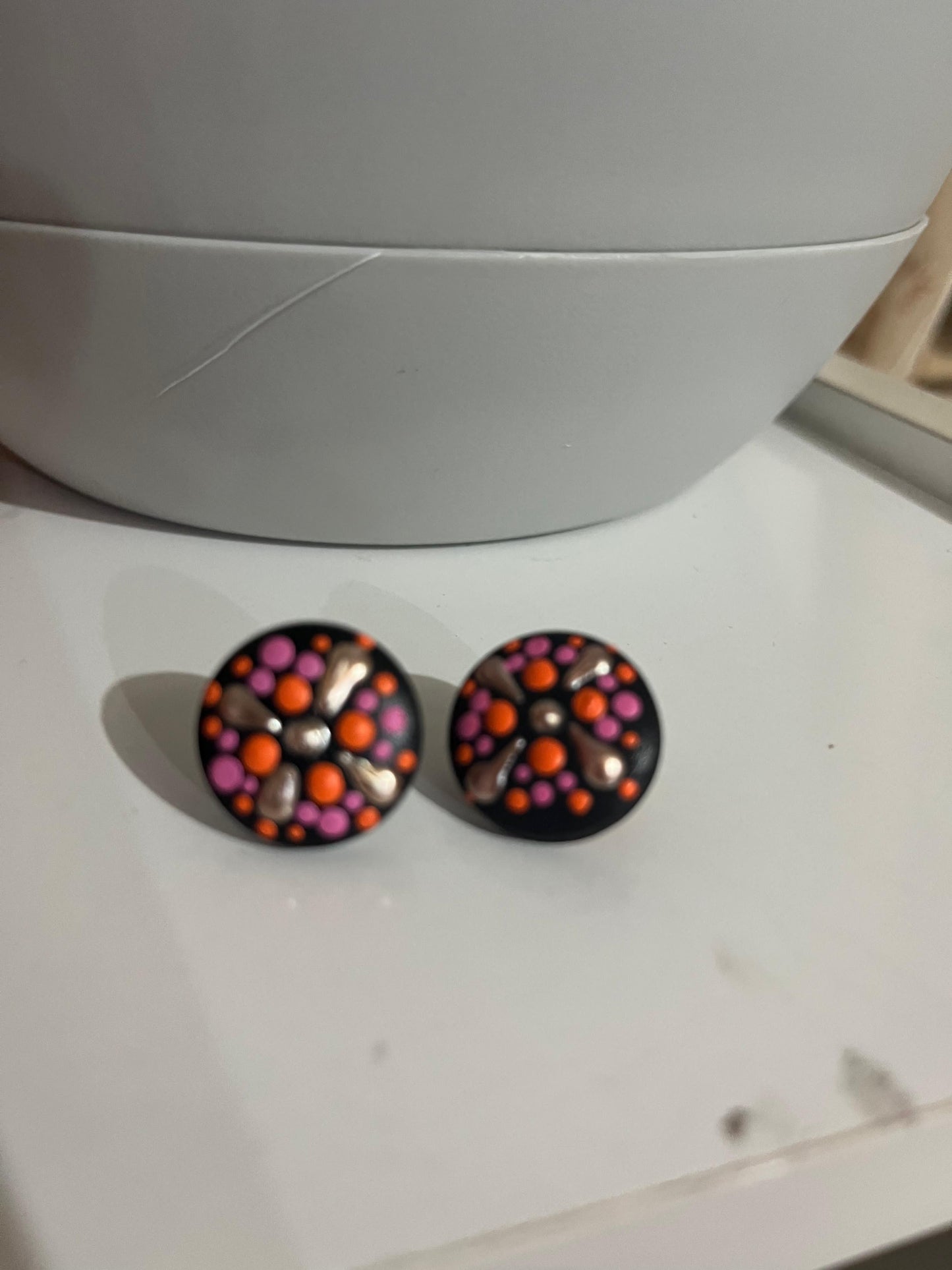 Hand Painted Stud Earrings