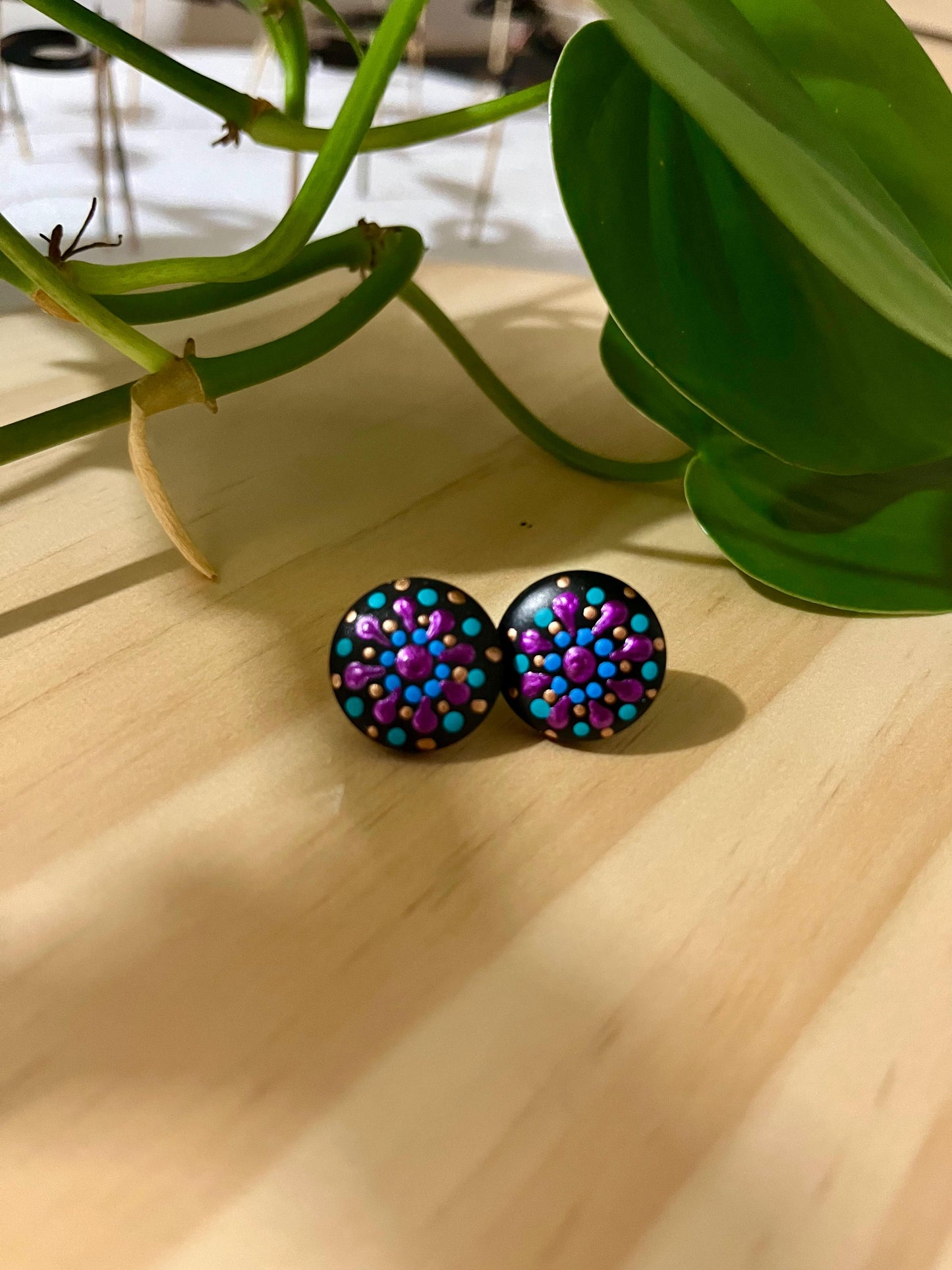 Hand Painted Stud Earrings