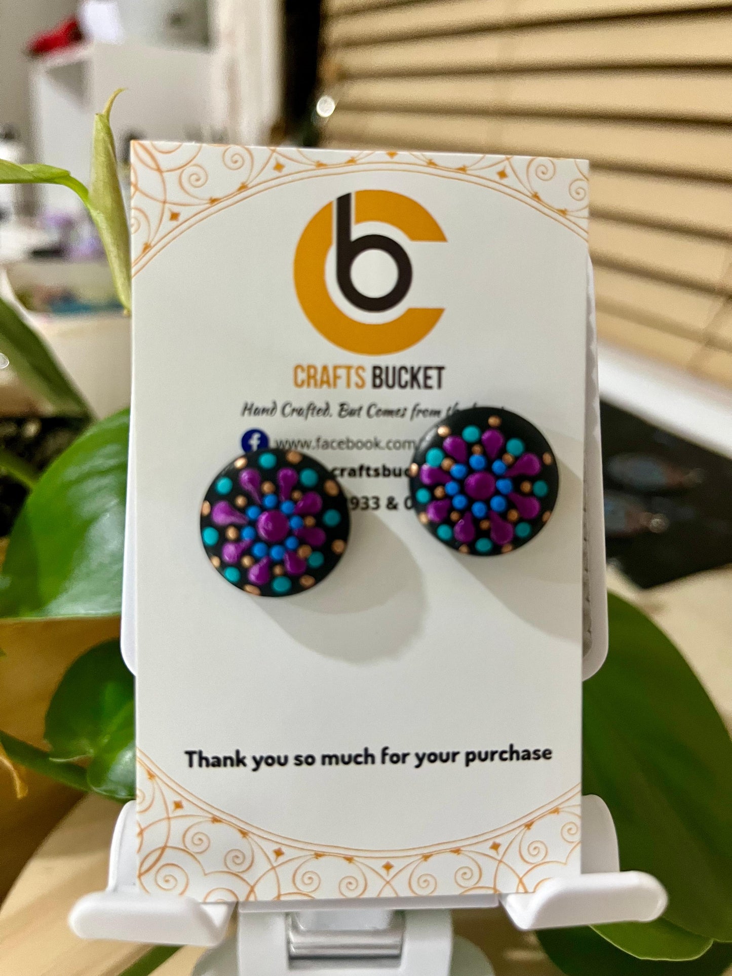 Hand Painted Stud Earrings