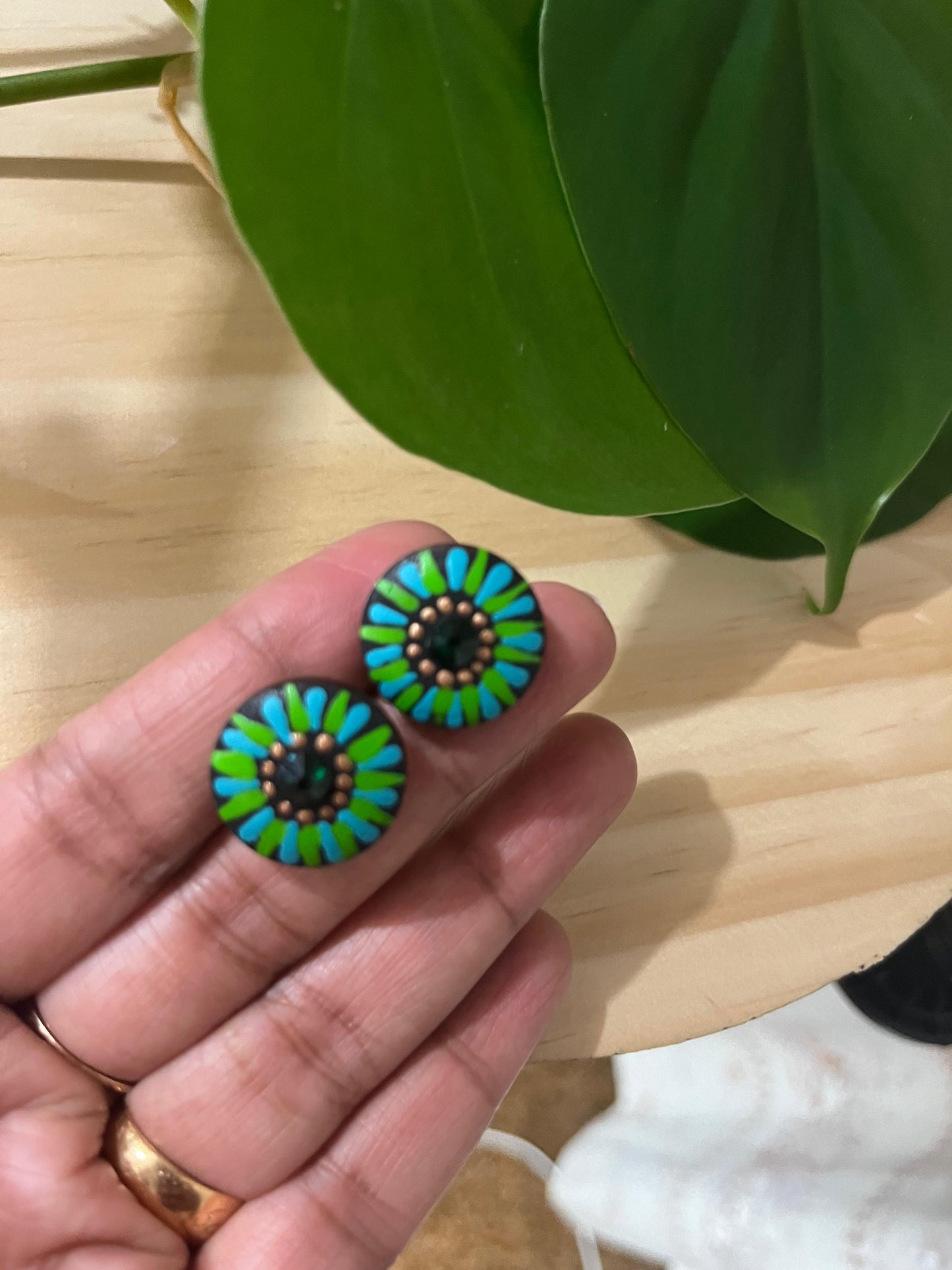 Hand Painted Stud Earrings