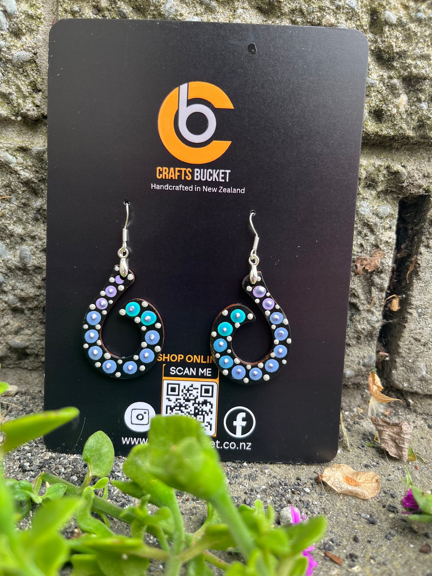 New Zealand's Koru Symbol Inspired Hand Painted Earrings