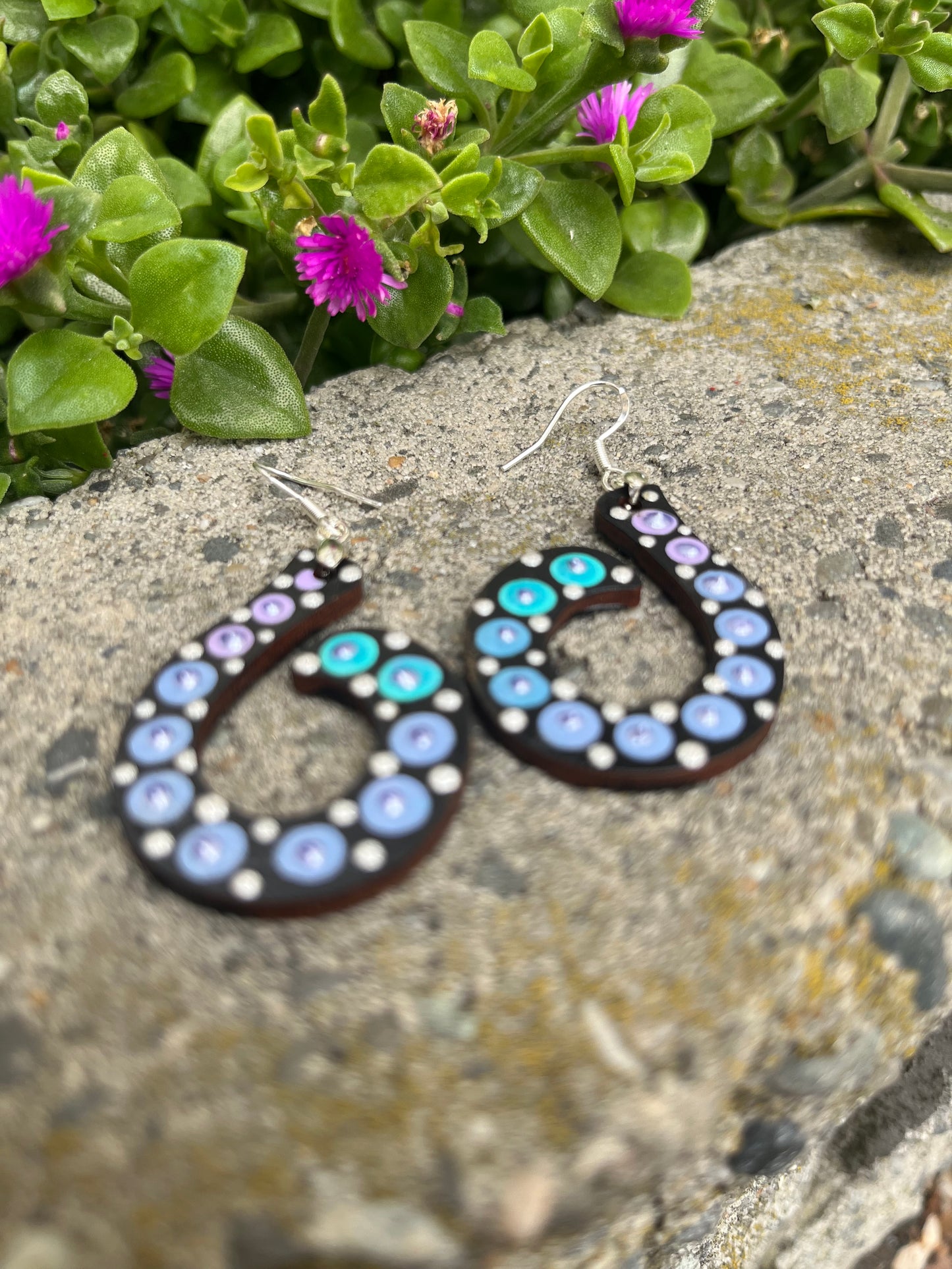 New Zealand's Koru Symbol Inspired Hand Painted Earrings