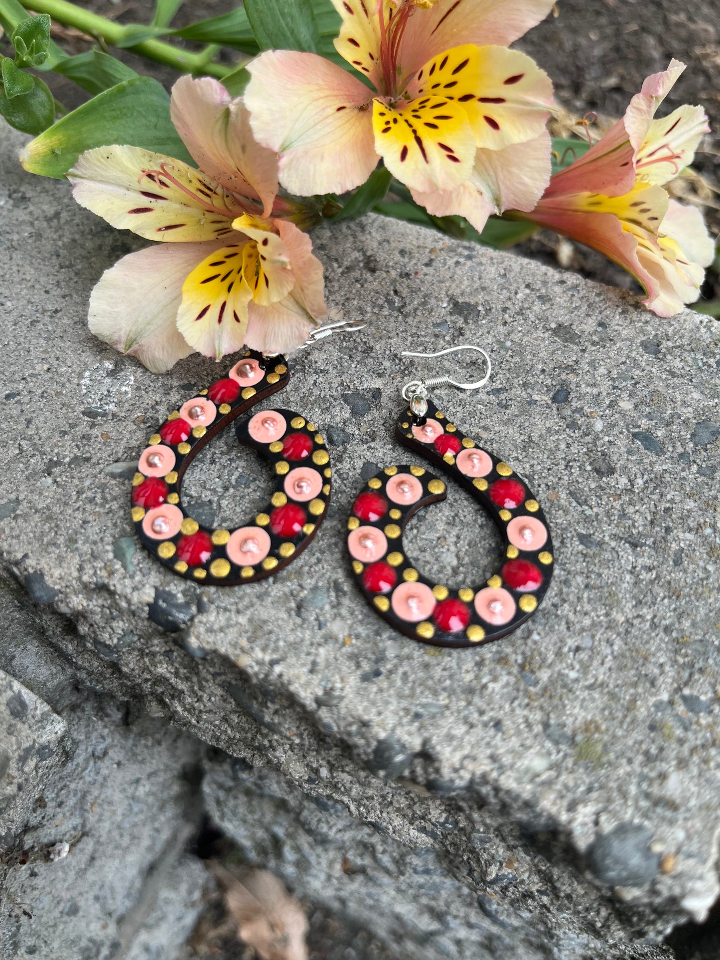 New Zealand's Koru Symbol Inspired Hand Painted Earrings