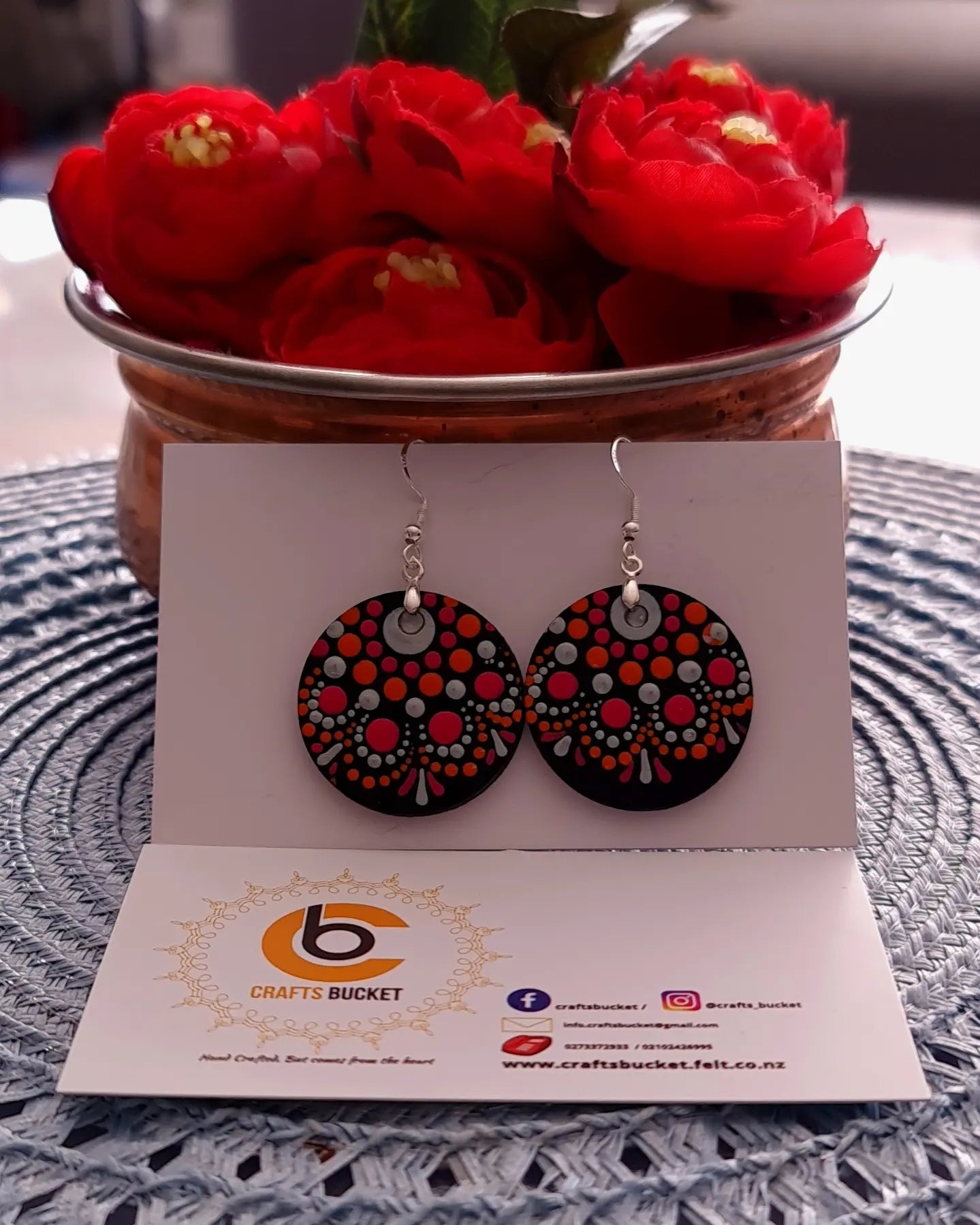 Handcrafted Dot Mandala Earrings