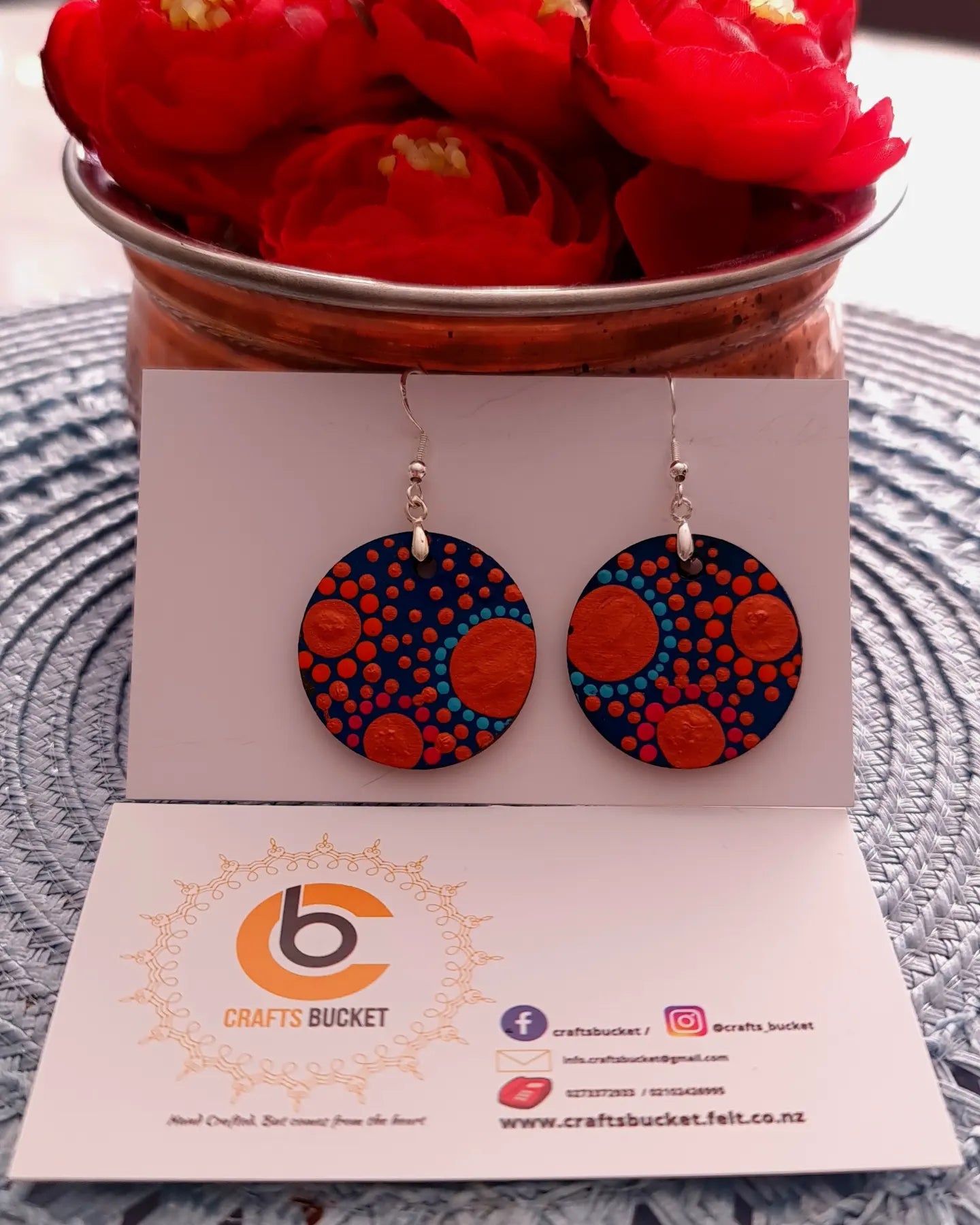 Handcrafted Dot Mandala Earrings