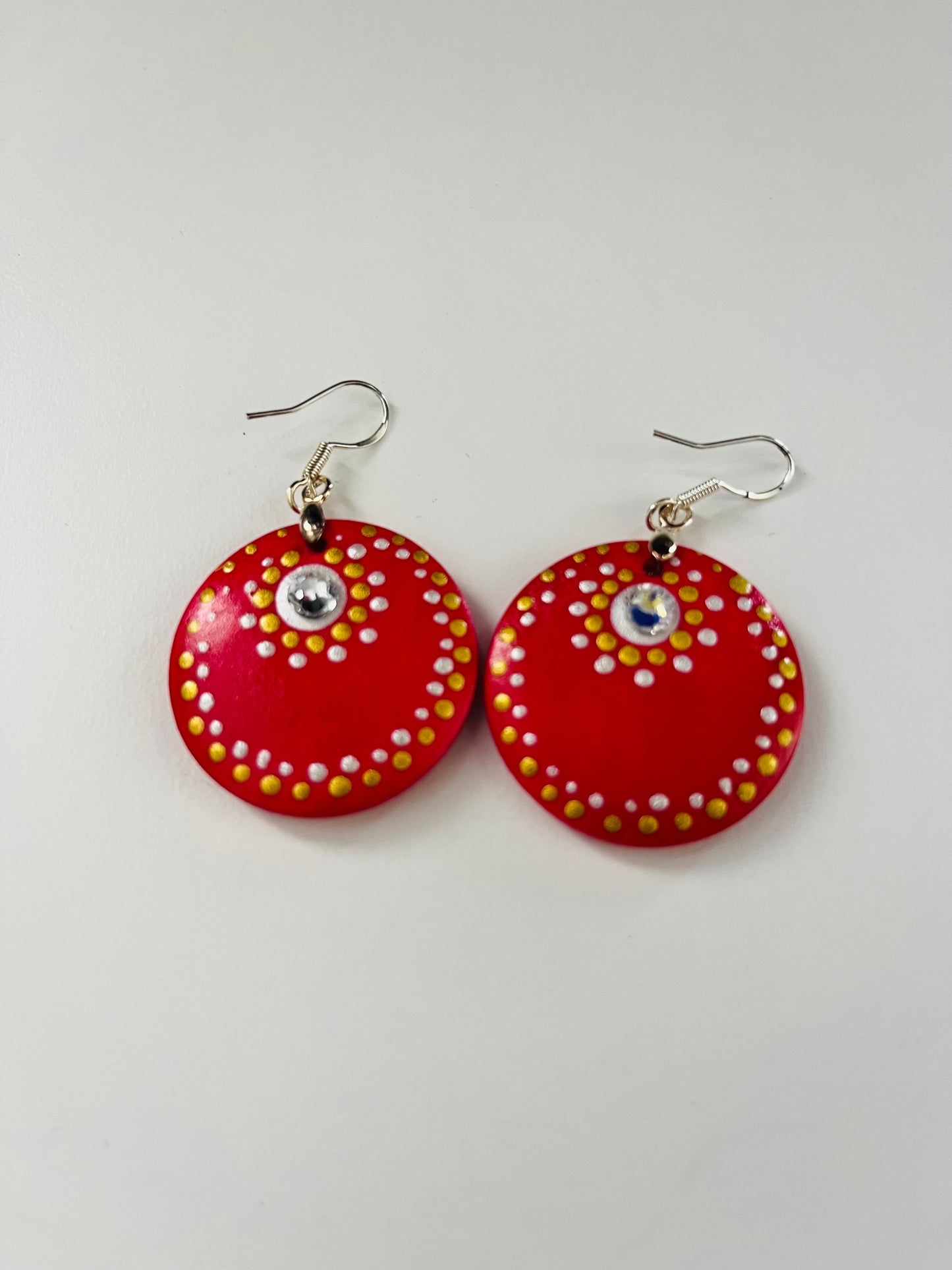 Hand Painted Dot Mandala Earrings