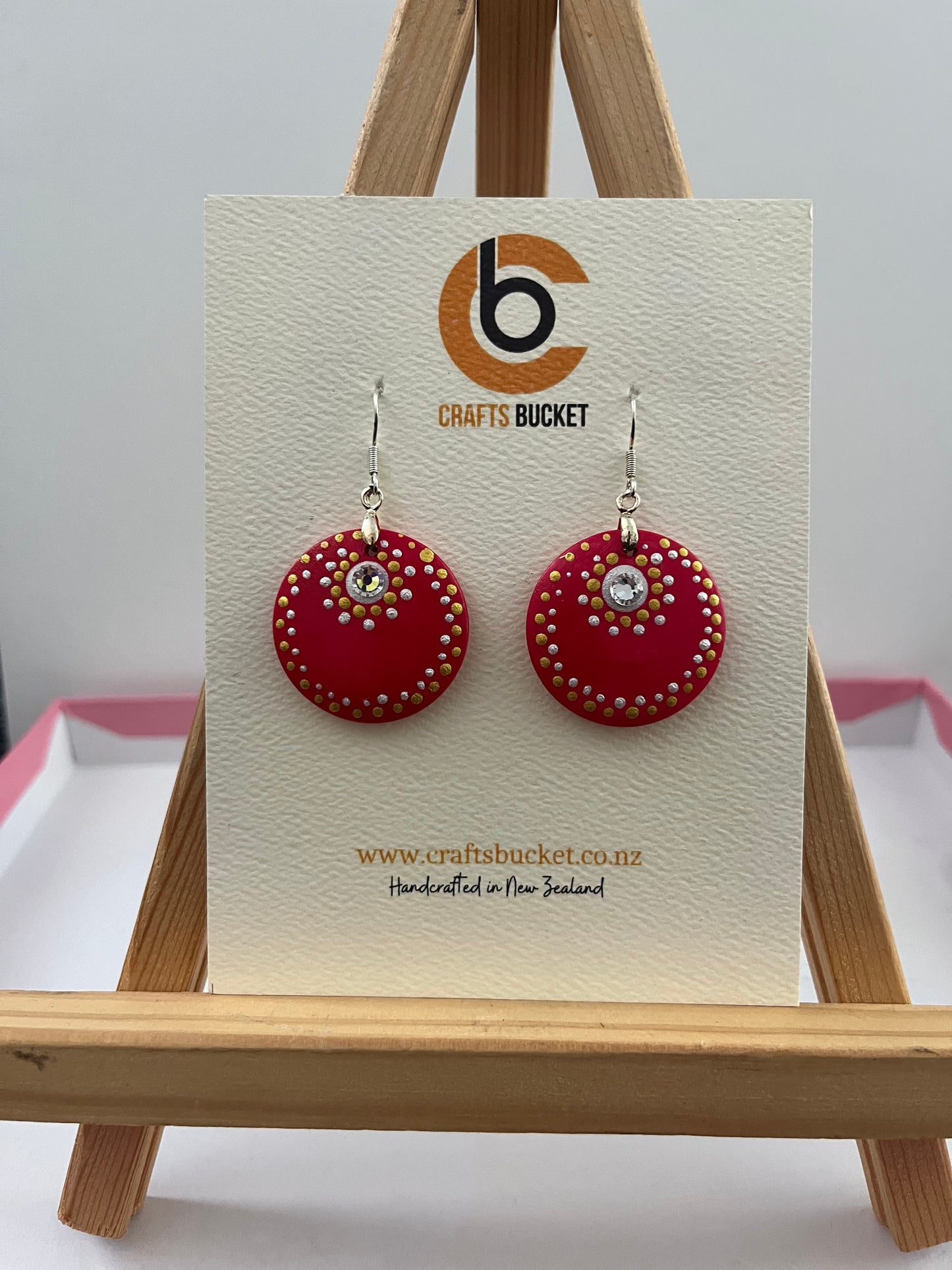 Hand Painted Dot Mandala Earrings