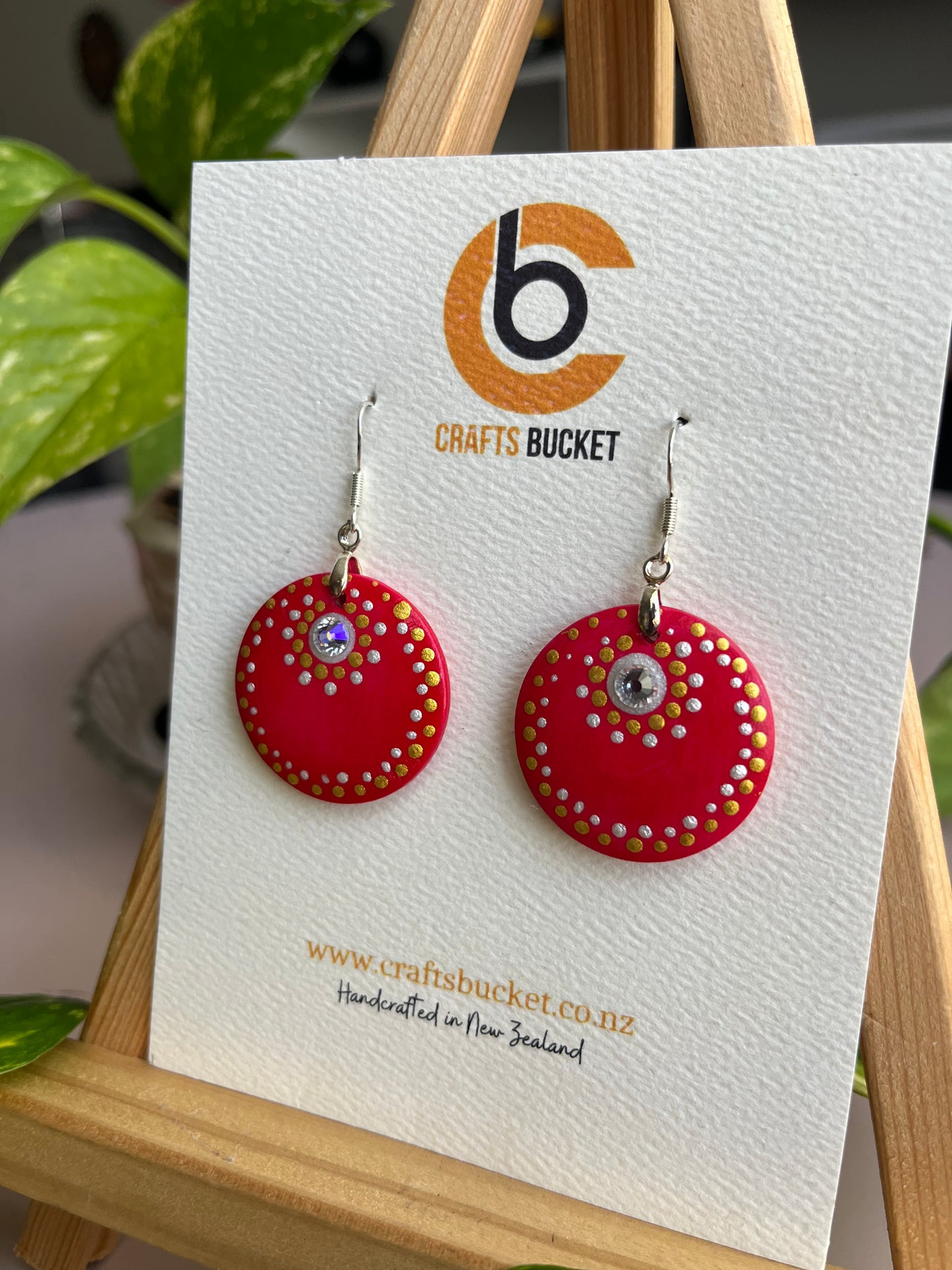 Hand Painted Dot Mandala Earrings