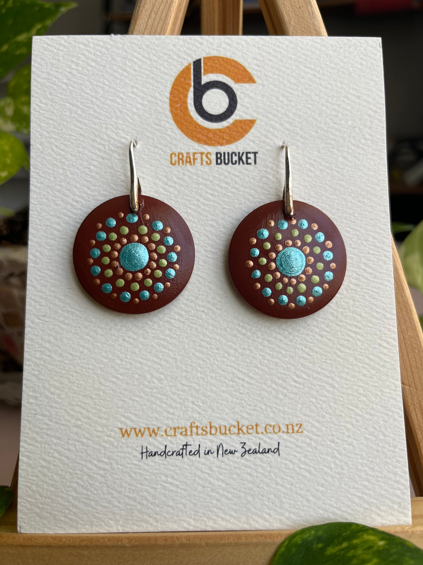 Hand painted Dot Mandala Earrings