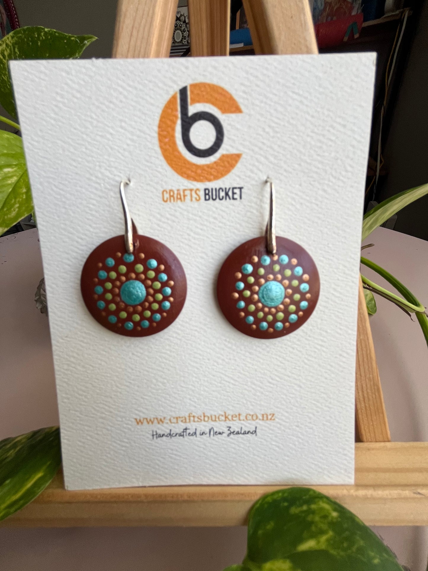 Hand painted Dot Mandala Earrings