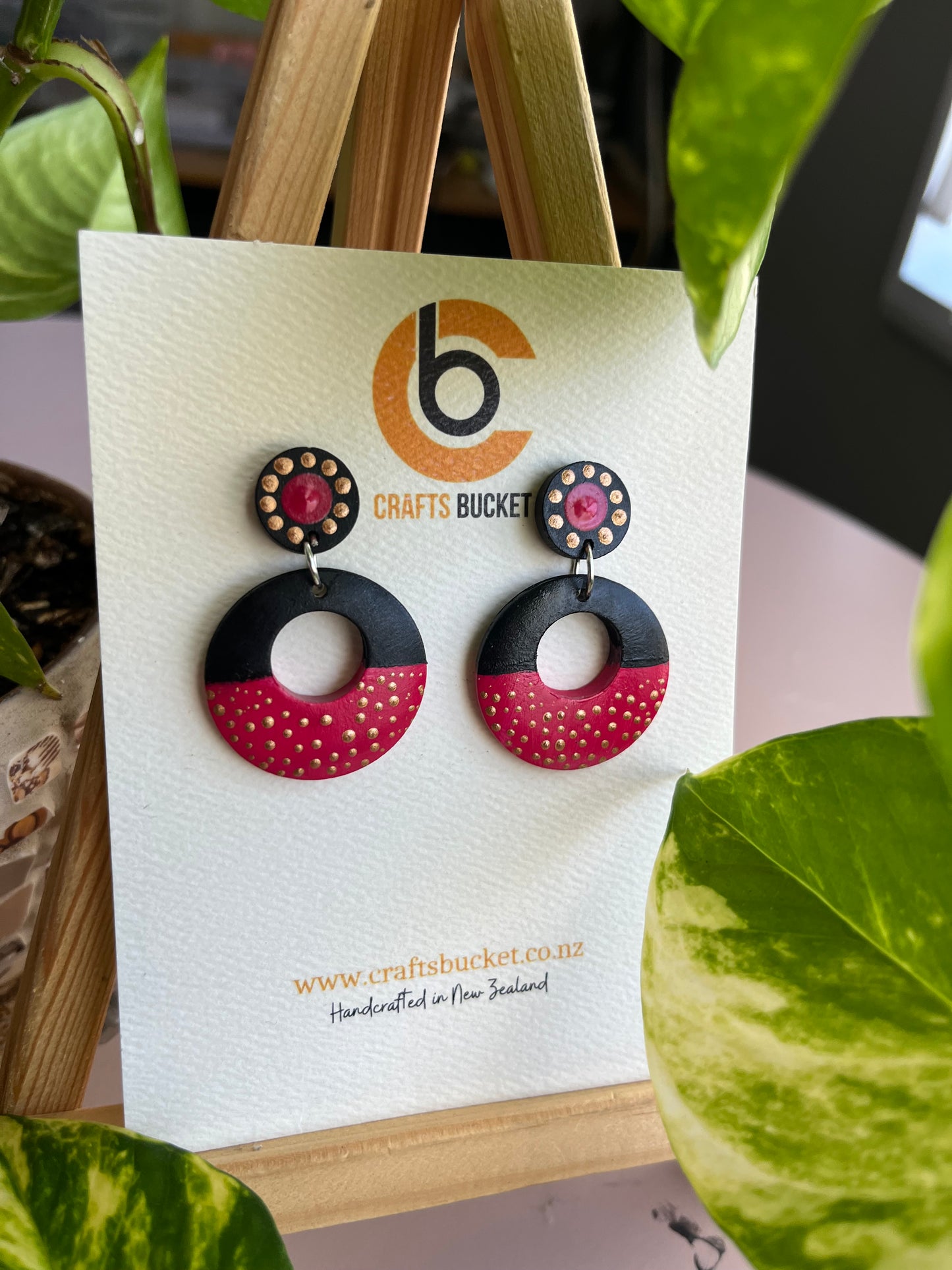 Hand painted Dot Mandala Earrings