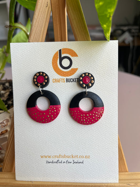 Hand painted Dot Mandala Earrings