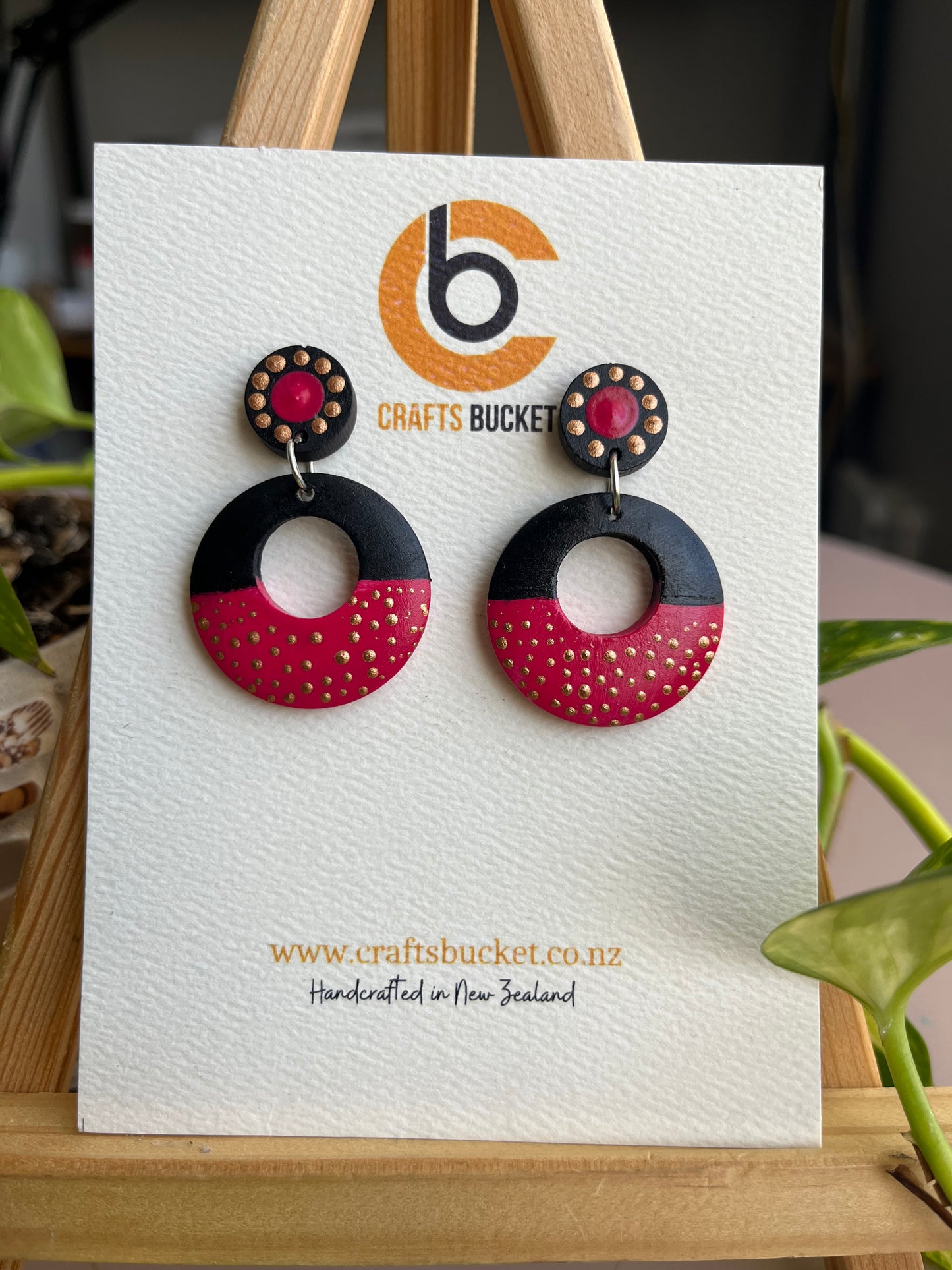 Hand painted Dot Mandala Earrings