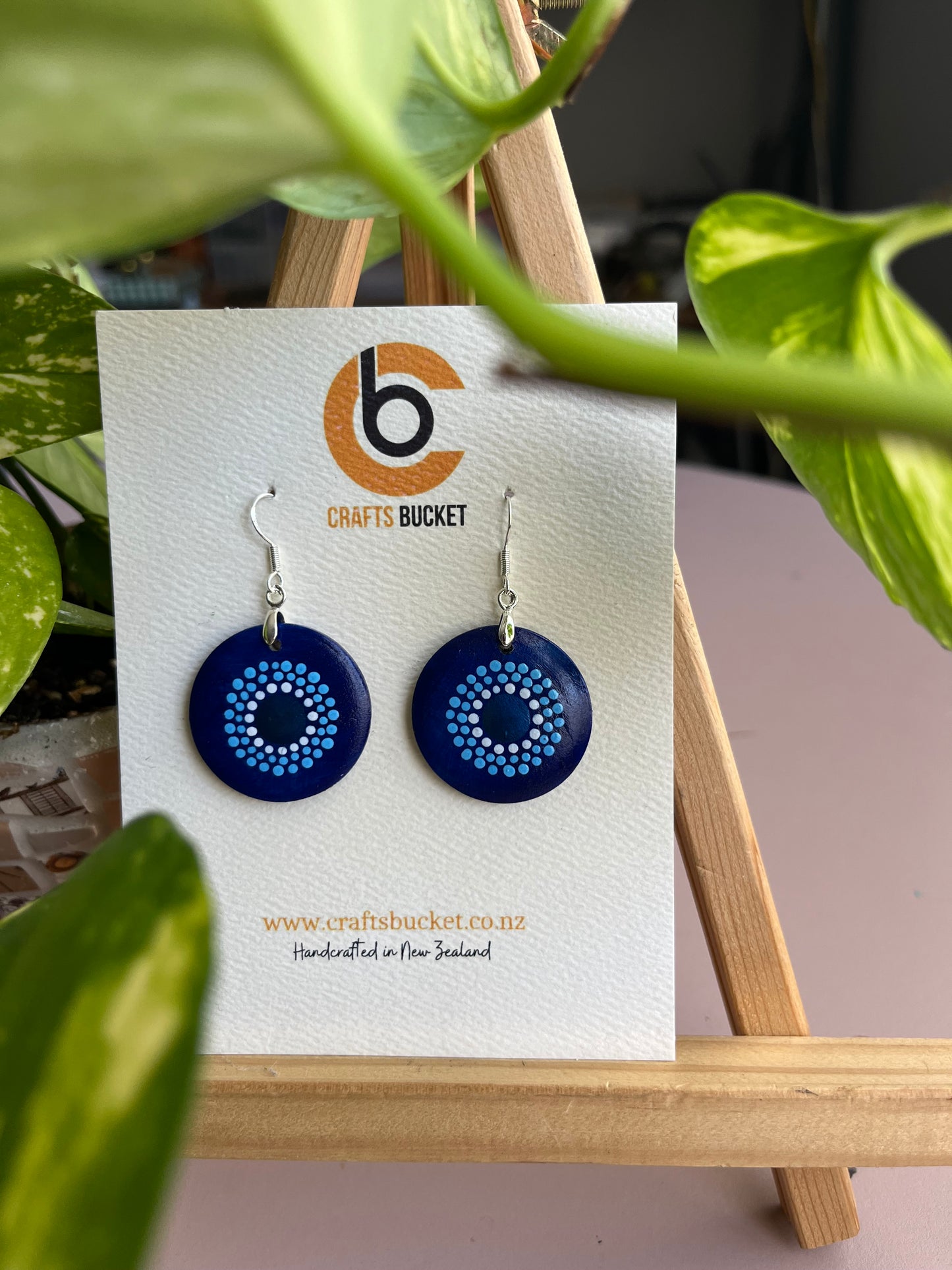 Hand Painted Evil Eye Inspired Dot Mandala Earrings