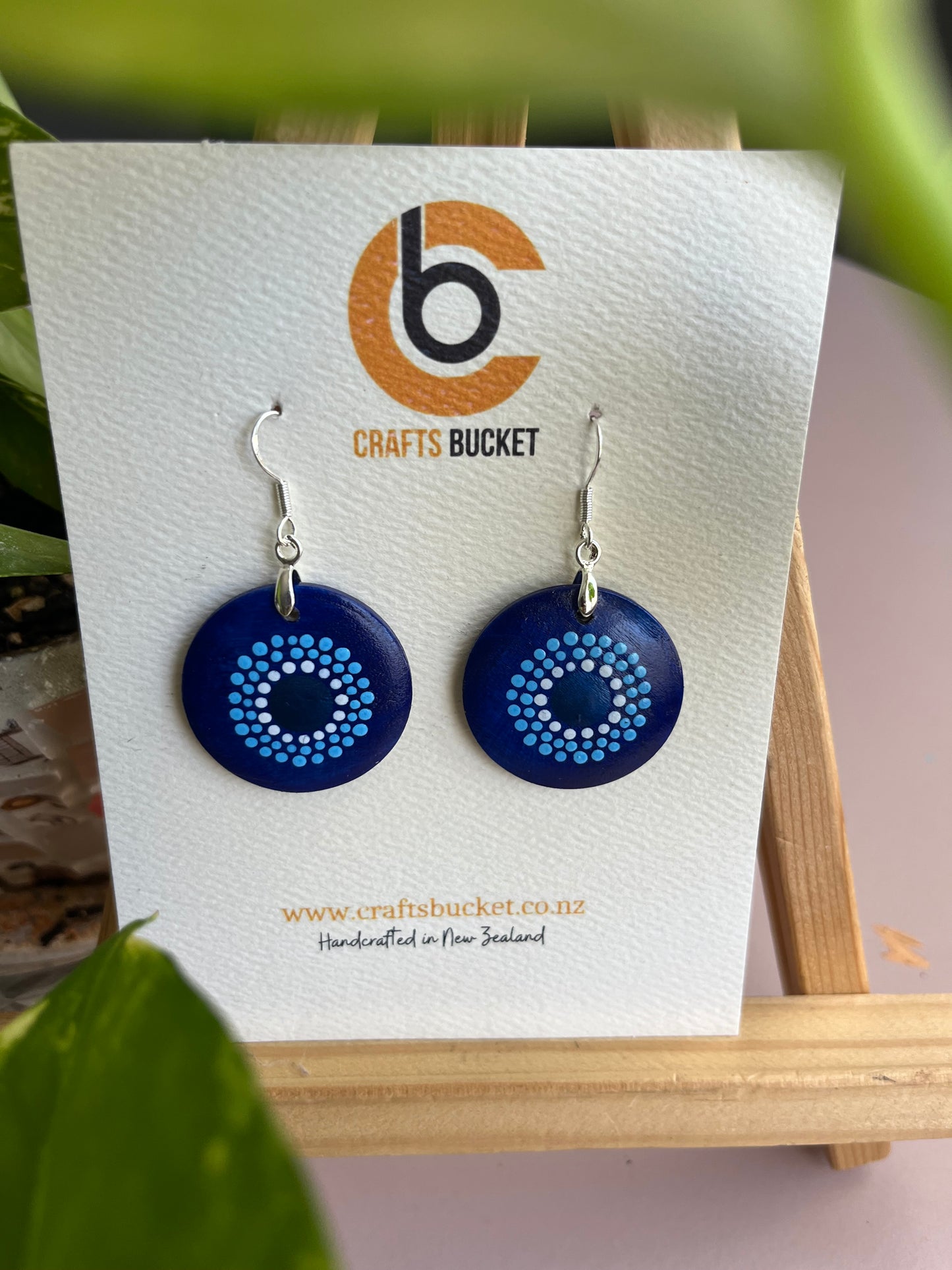 Hand Painted Evil Eye Inspired Dot Mandala Earrings