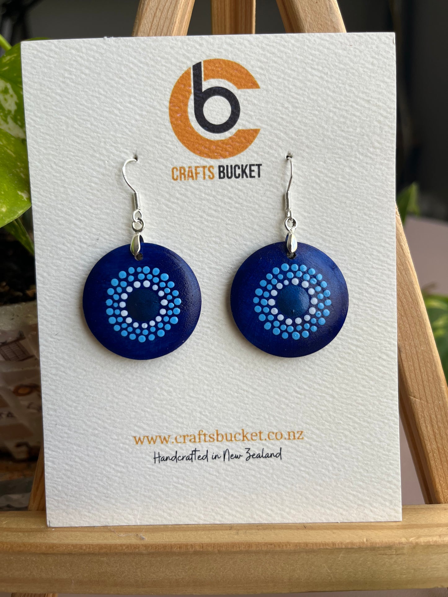 Hand Painted Evil Eye Inspired Dot Mandala Earrings