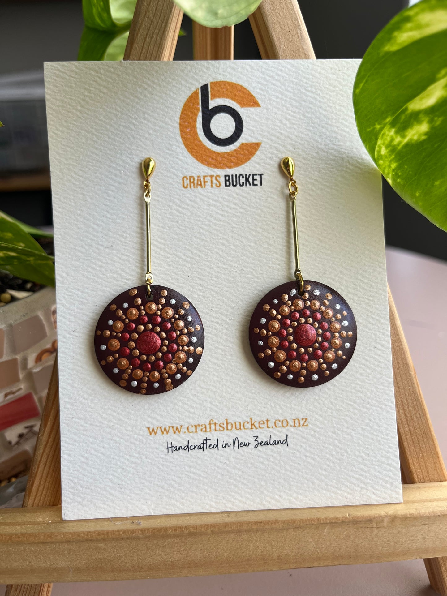 Hand painted Dot Mandala Earrings