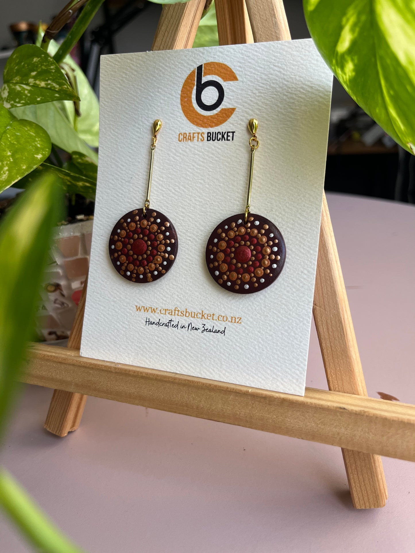 Hand painted Dot Mandala Earrings