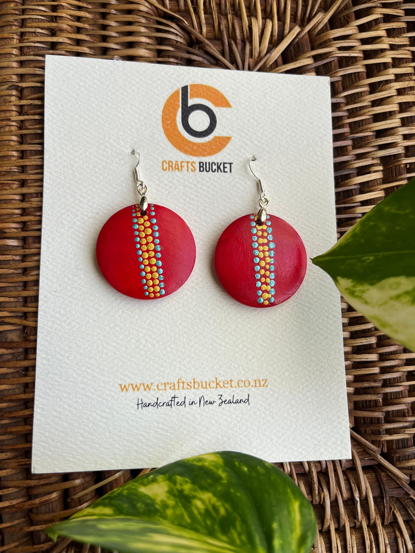 Hand painted Dot Mandala Earrings