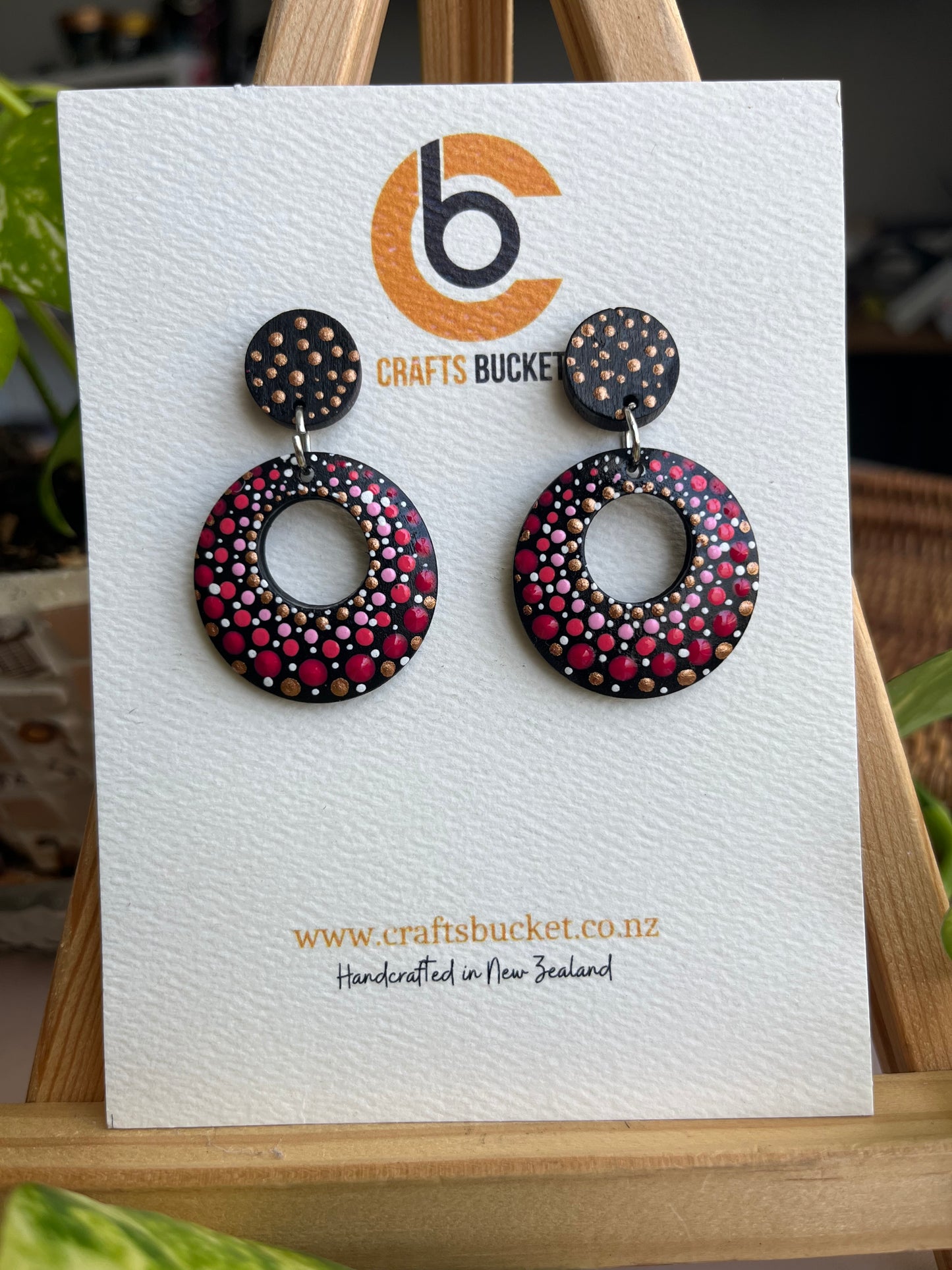 Hand painted Dot Mandala Earrings